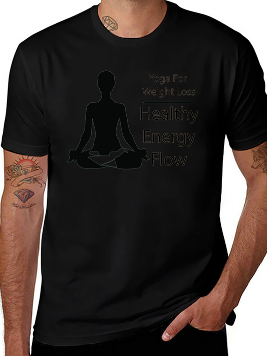 Yoga Weight Loss Healthy Energy Flow Black T-Shirt
