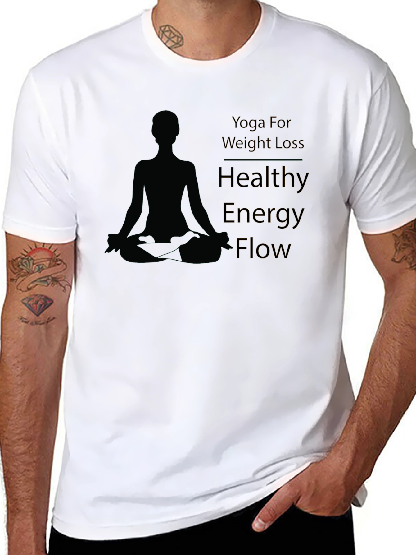 Yoga Weight Loss Healthy Energy Flow Black T-Shirt