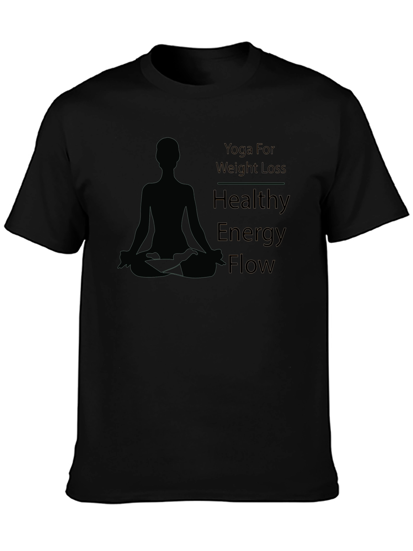 Yoga Weight Loss Healthy Energy Flow Black T-Shirt