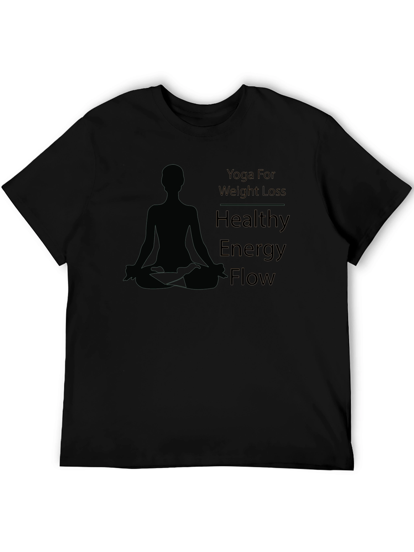 Yoga Weight Loss Healthy Energy Flow Black T-Shirt