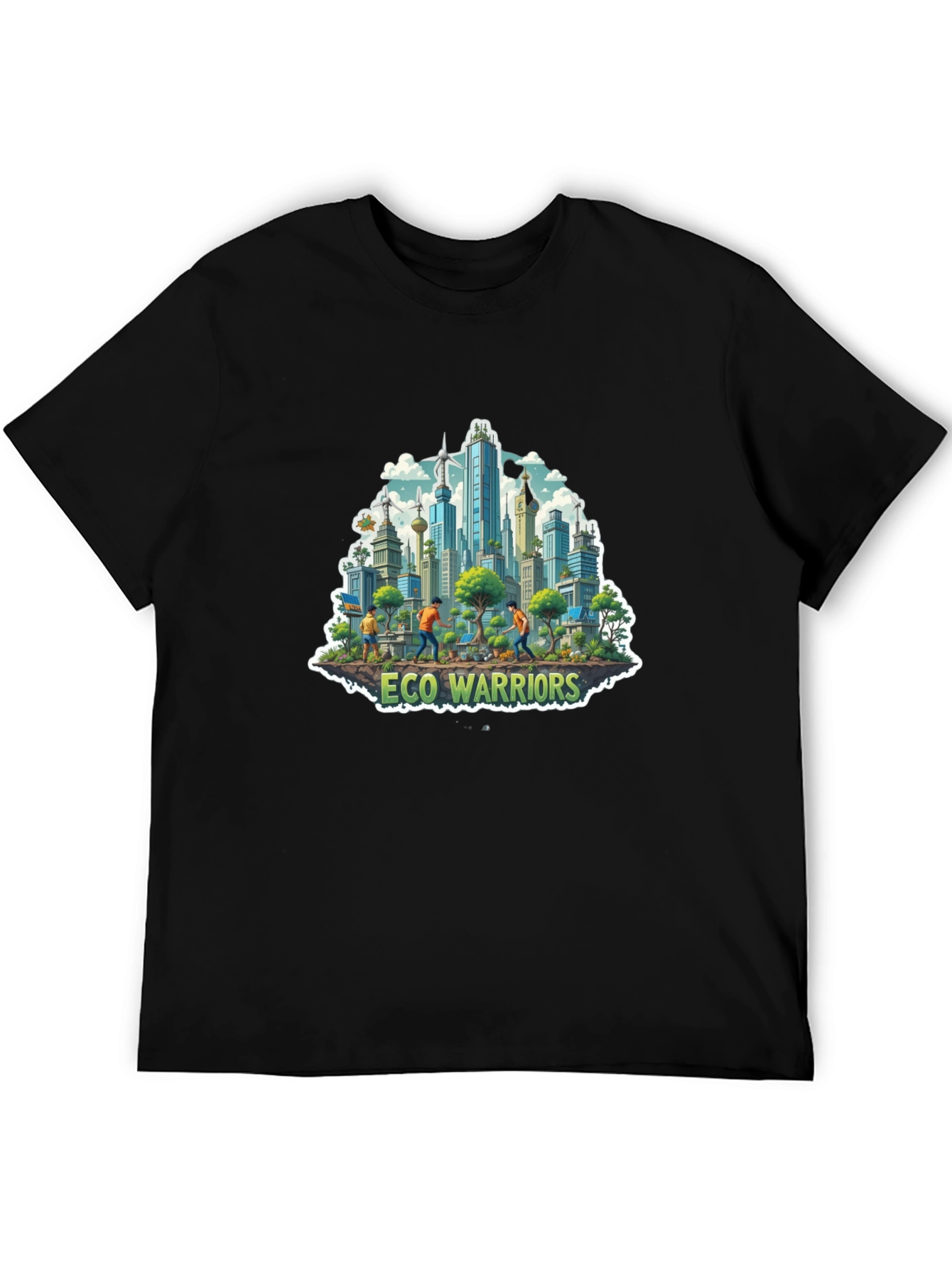 Eco Warriors Graphic Tee - Cityscape Design