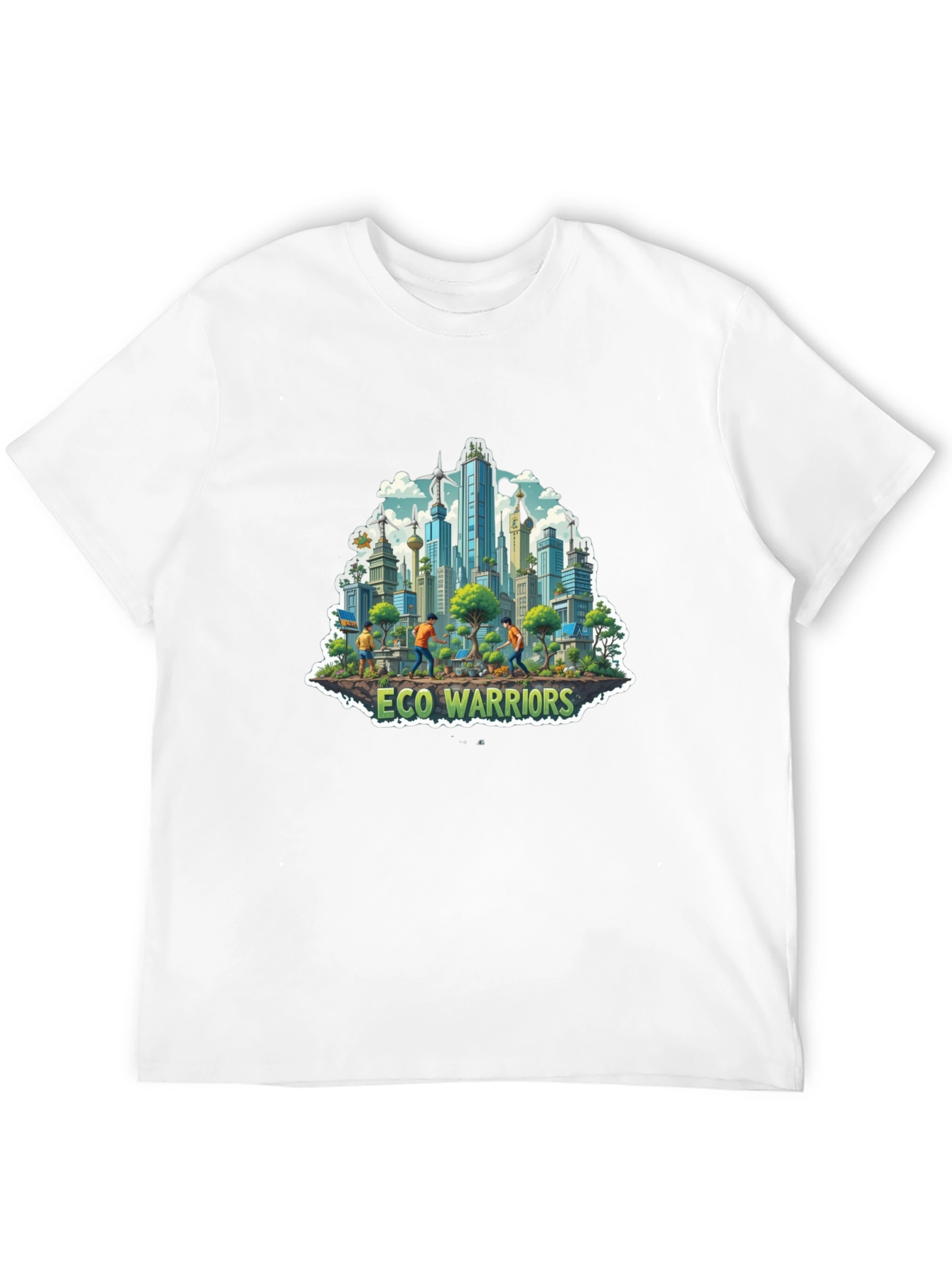 Eco Warriors Graphic Tee - Cityscape Design