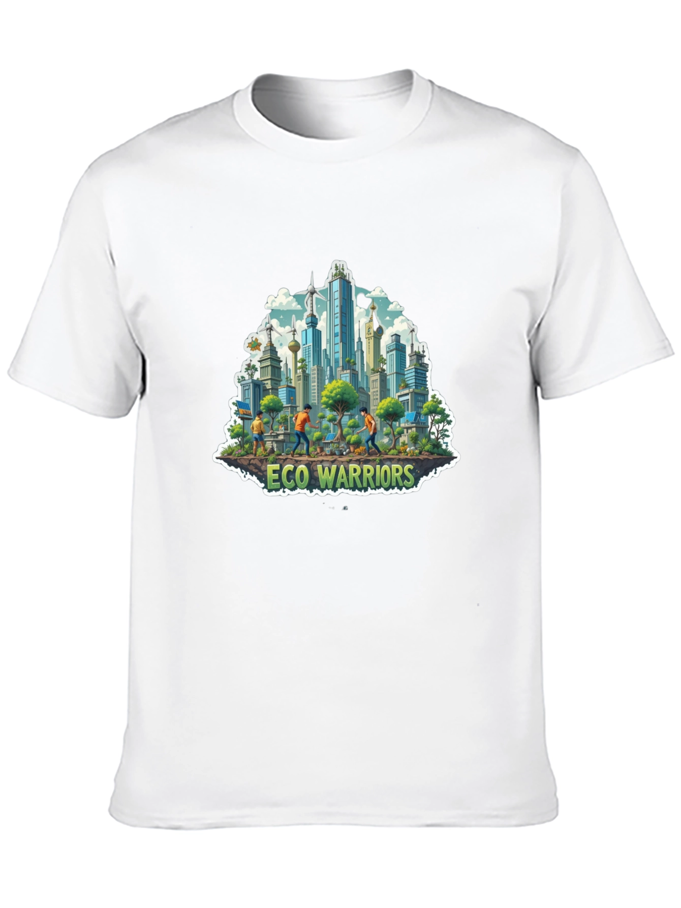 Eco Warriors Graphic Tee - Cityscape Design