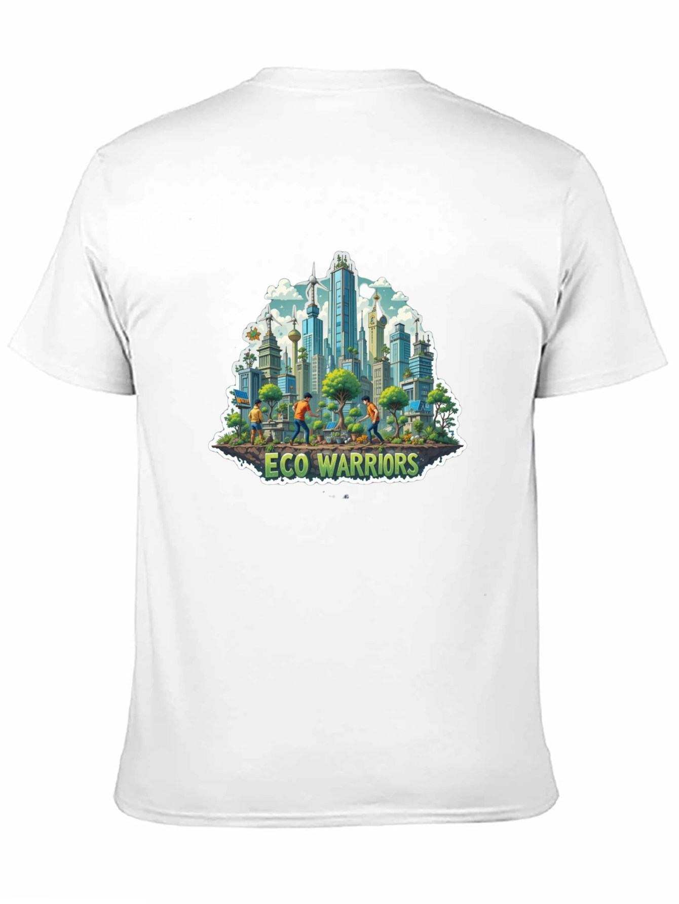 Eco Warriors Graphic Tee - Cityscape Design