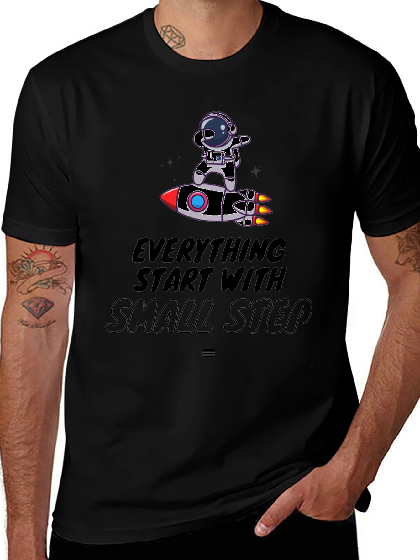 Astronaut on Rocket T-Shirt - Small Steps Matter