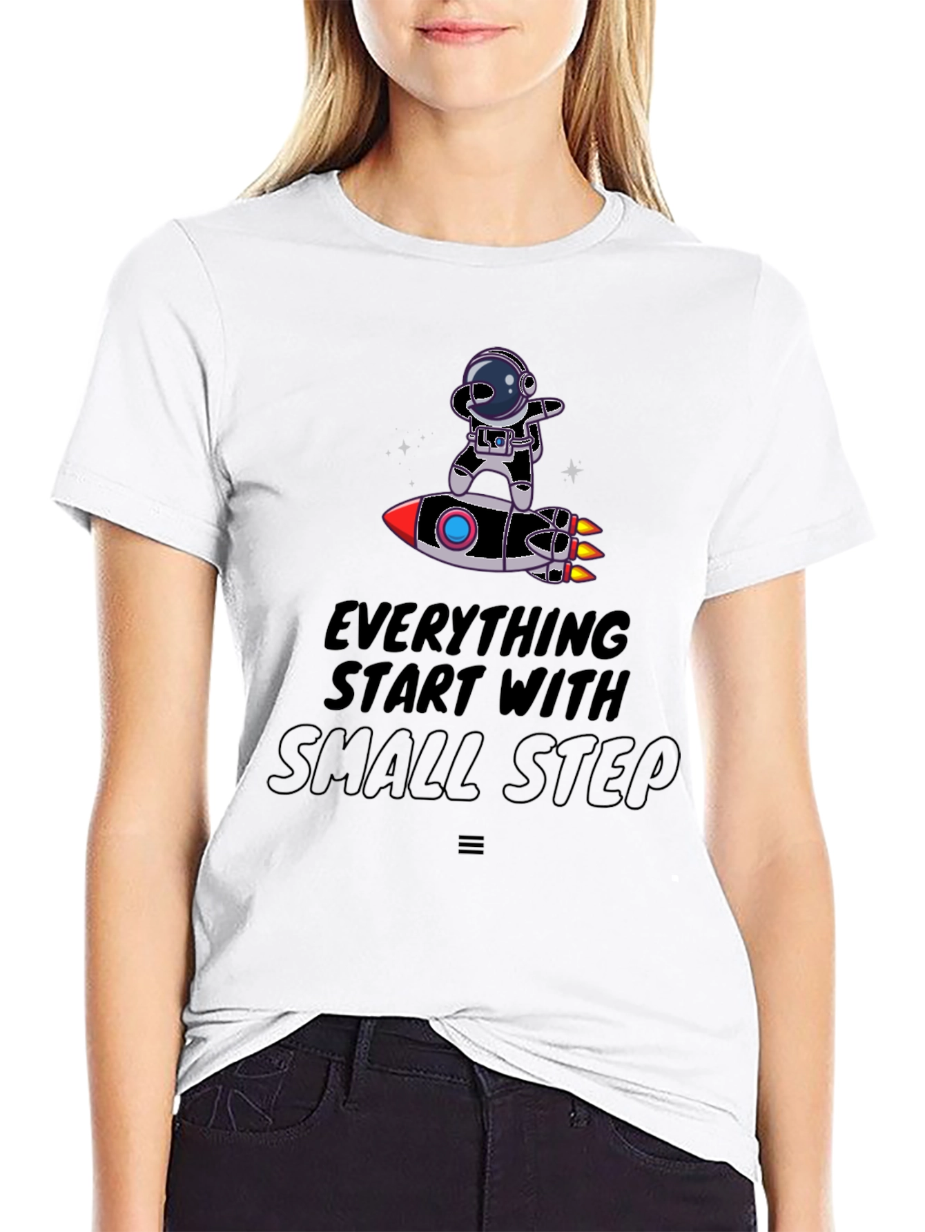 Astronaut on Rocket T-Shirt - Small Steps Matter