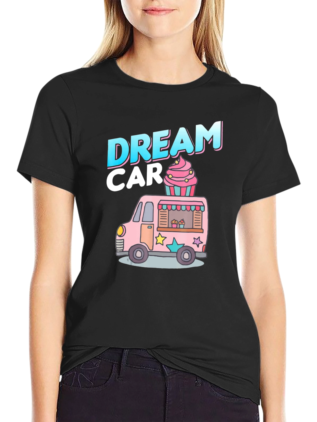 Dream Car Cupcake Truck Graphic Tee - Black