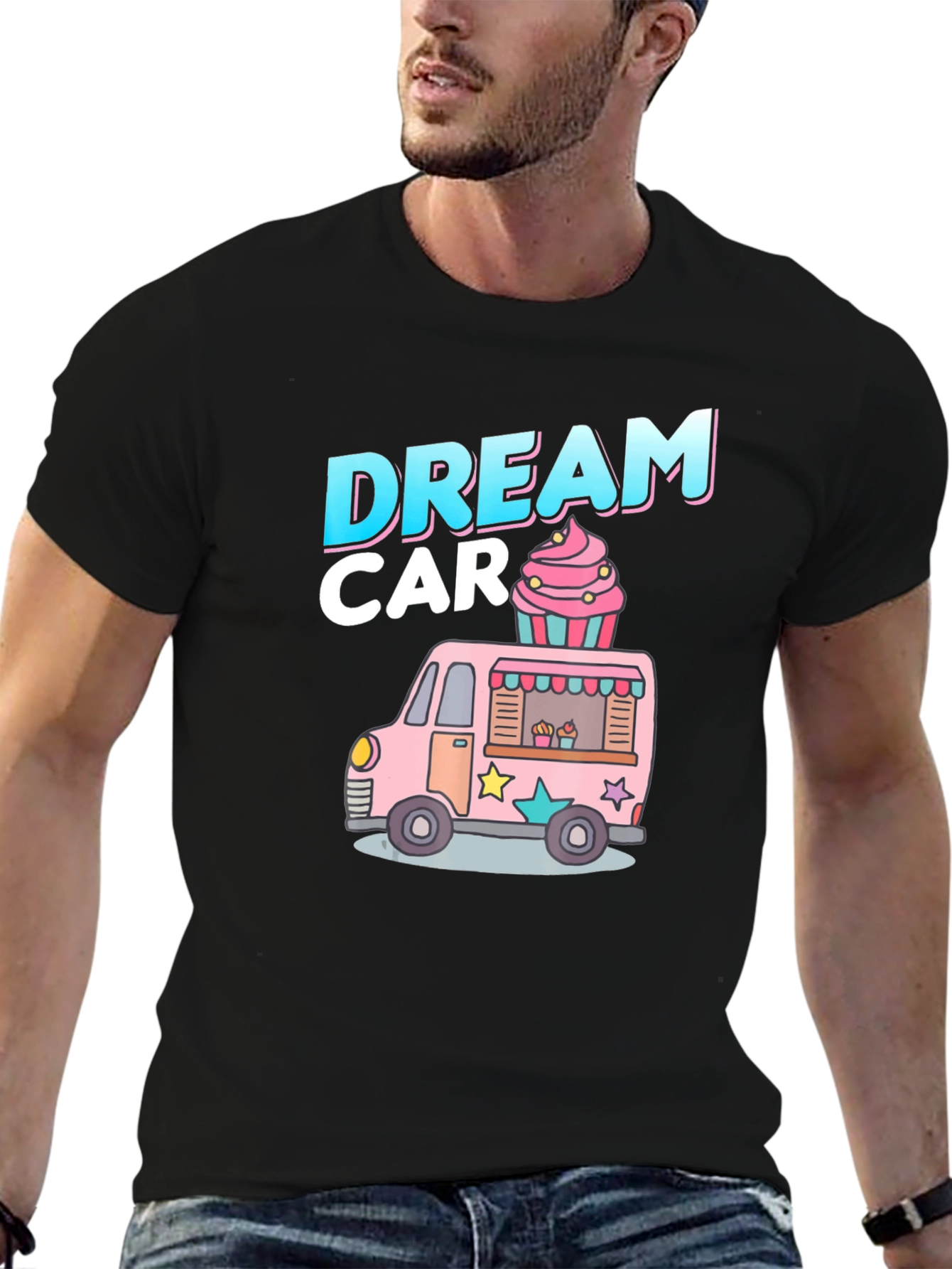 Dream Car Cupcake Truck Graphic Tee - Black