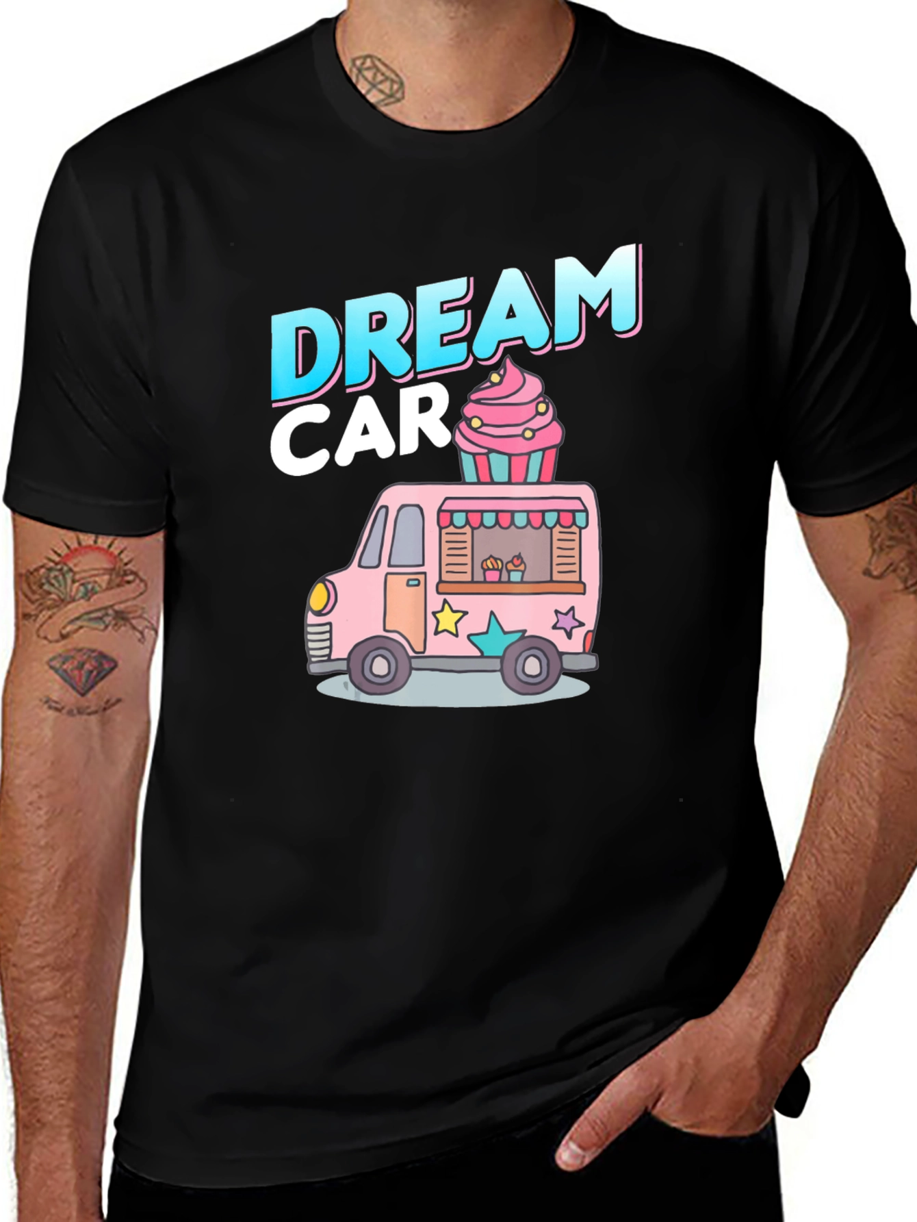 Dream Car Cupcake Truck Graphic Tee - Black