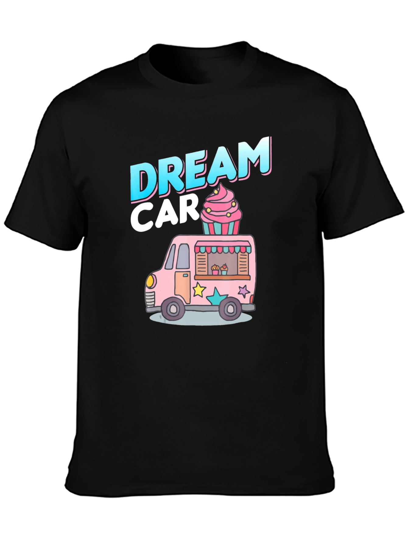 Dream Car Cupcake Truck Graphic Tee - Black