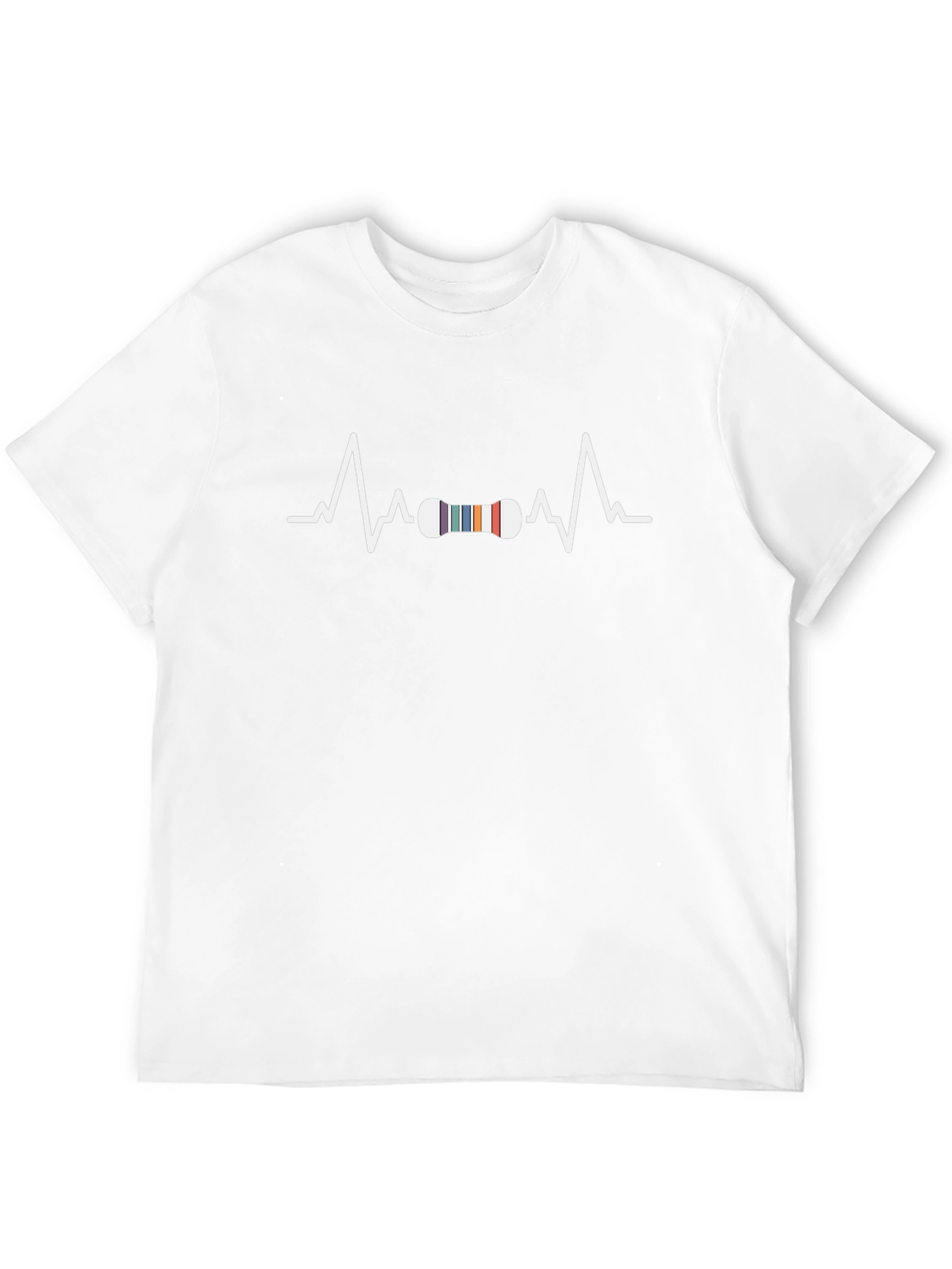 Resistor Heartbeat Black T-Shirt - Geeky Tech Style