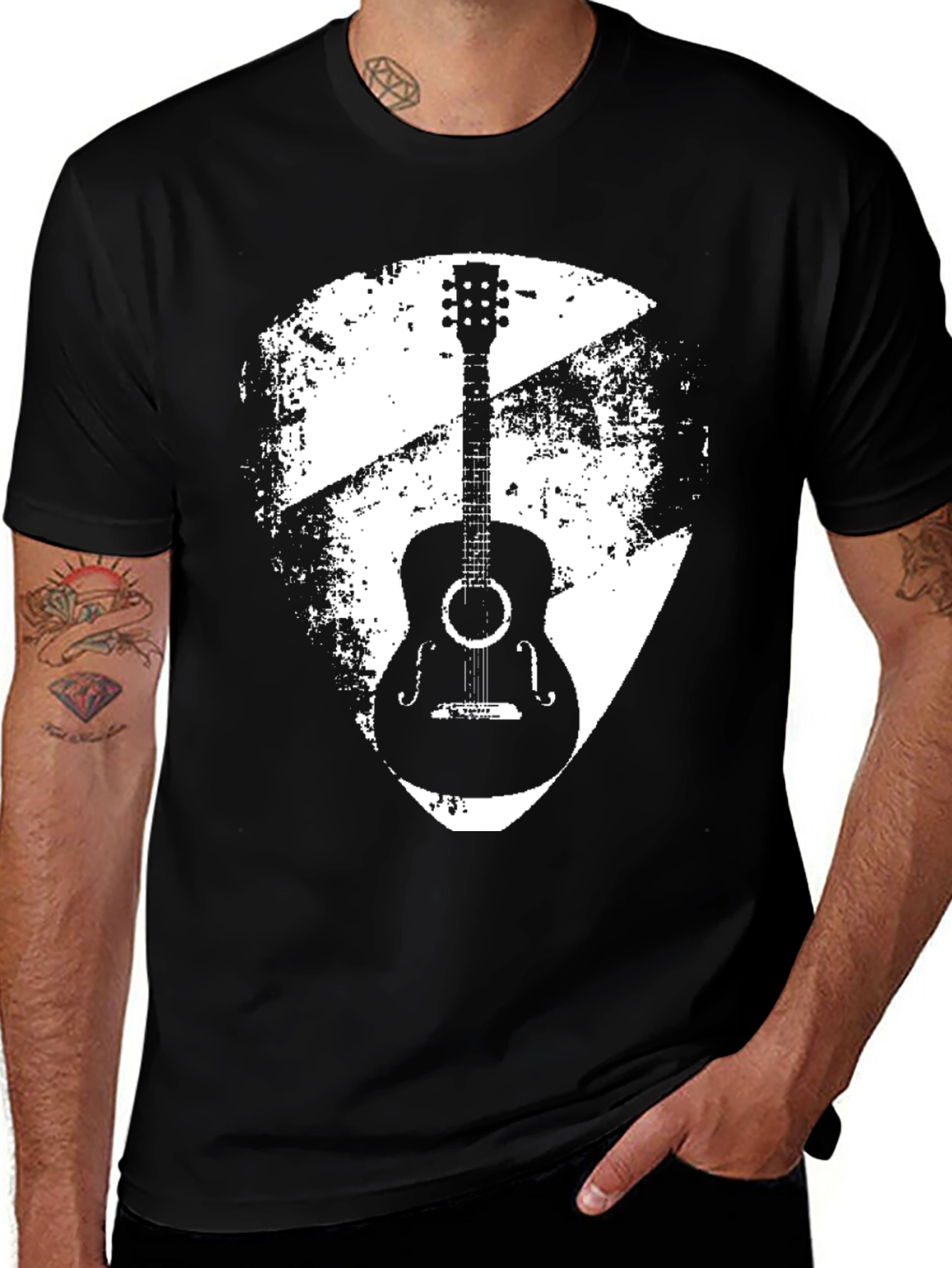 Guitar Graphic T-Shirt - Black Tee