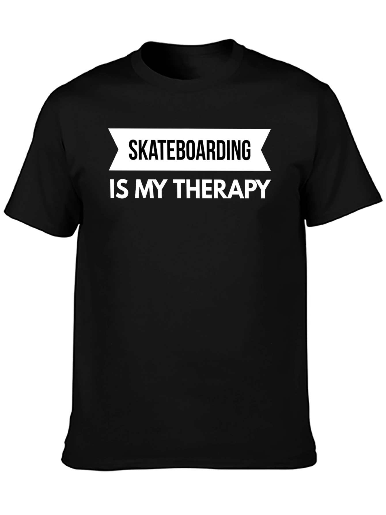 Skateboarding is My Therapy T-Shirt - Black