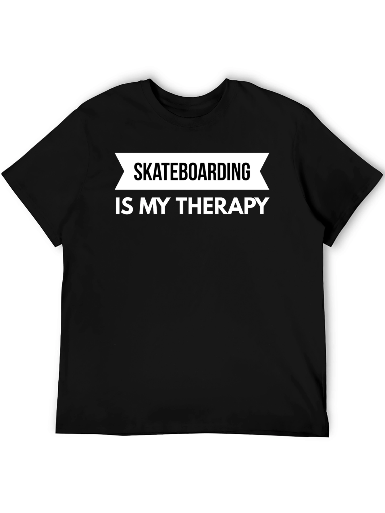 Skateboarding is My Therapy T-Shirt - Black