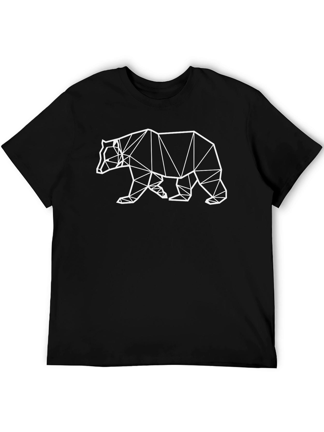 Geometric Bear Graphic Tee - Modern Style