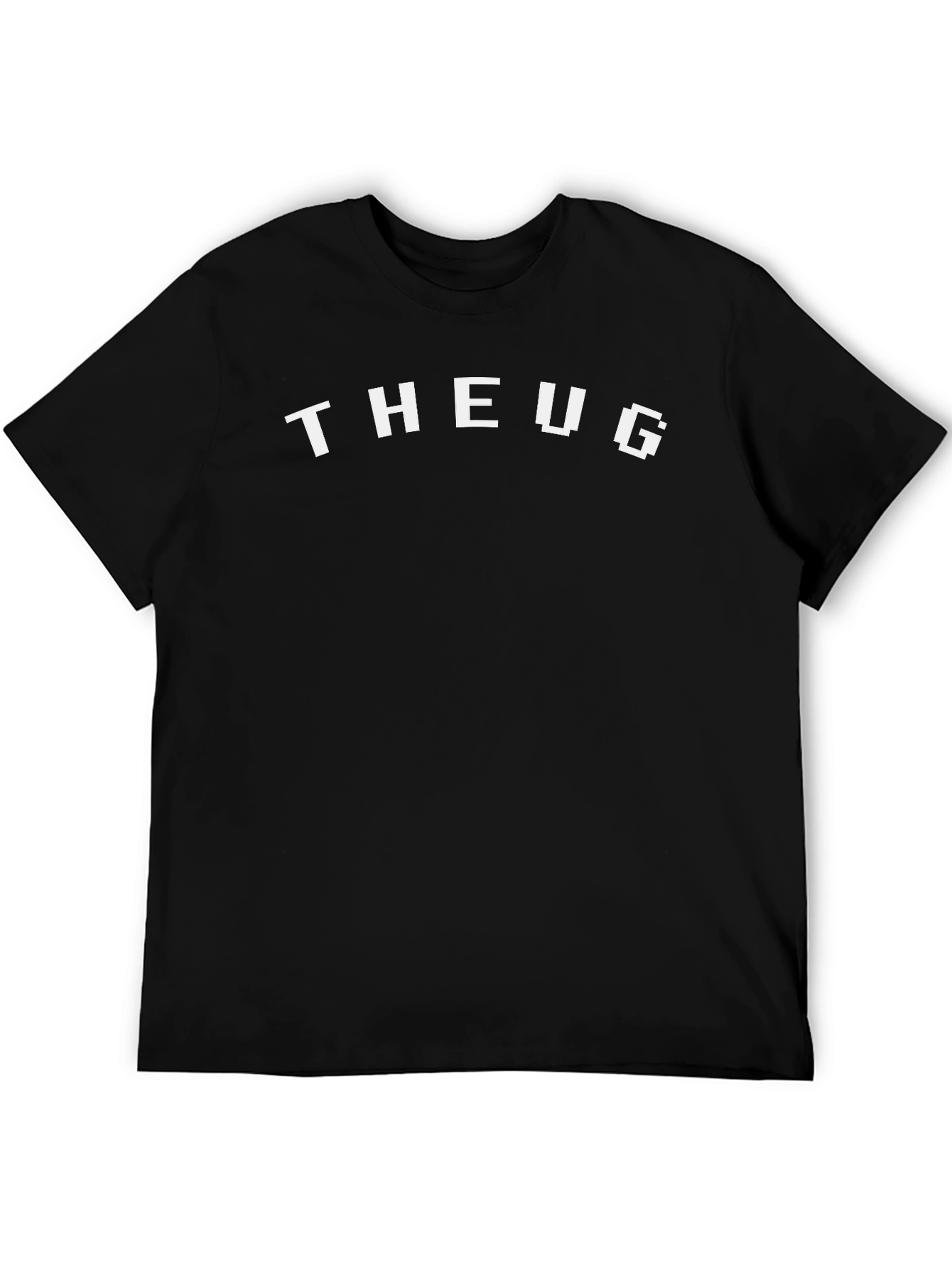 Pixelated THEUG Graphic Tee - Black Cotton Blend
