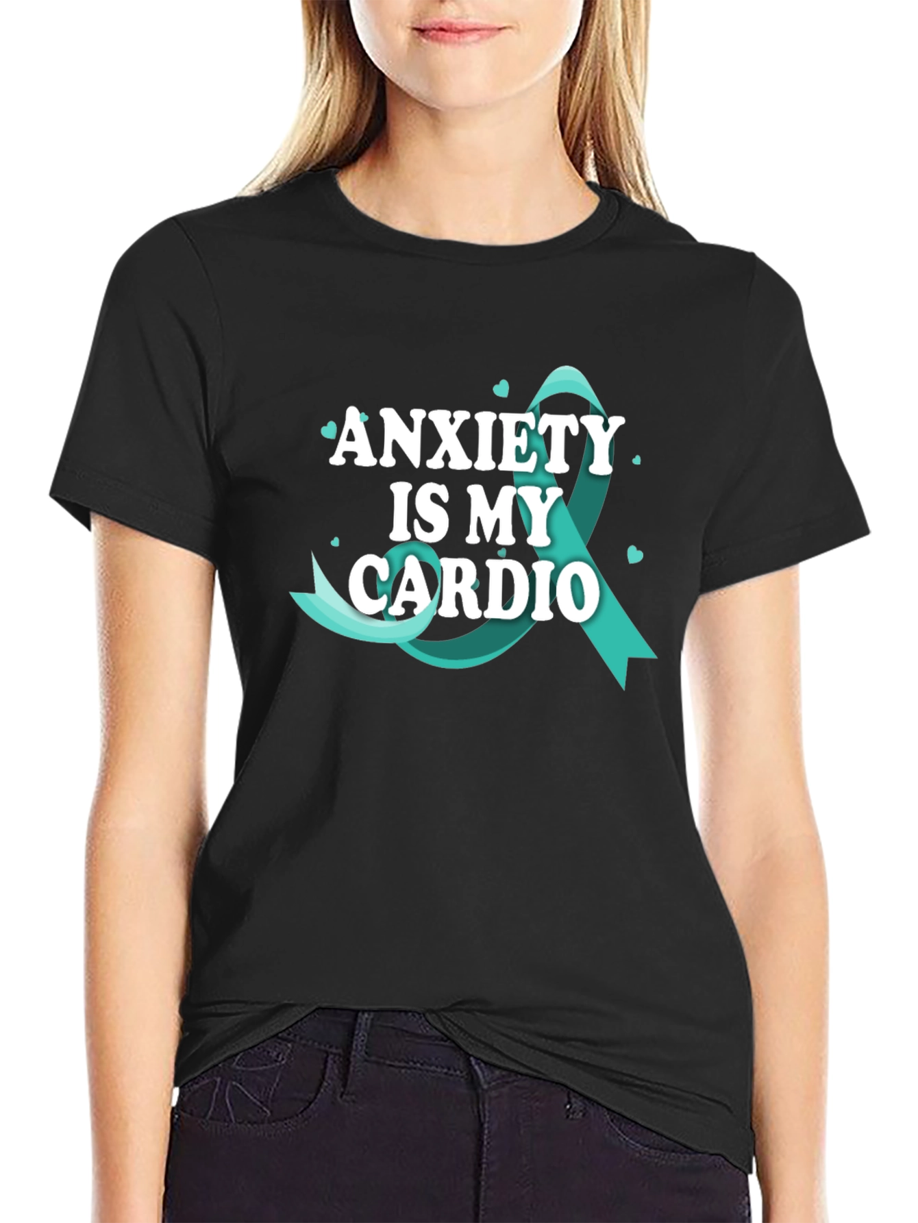 Anxiety Is My Cardio Black T-Shirt