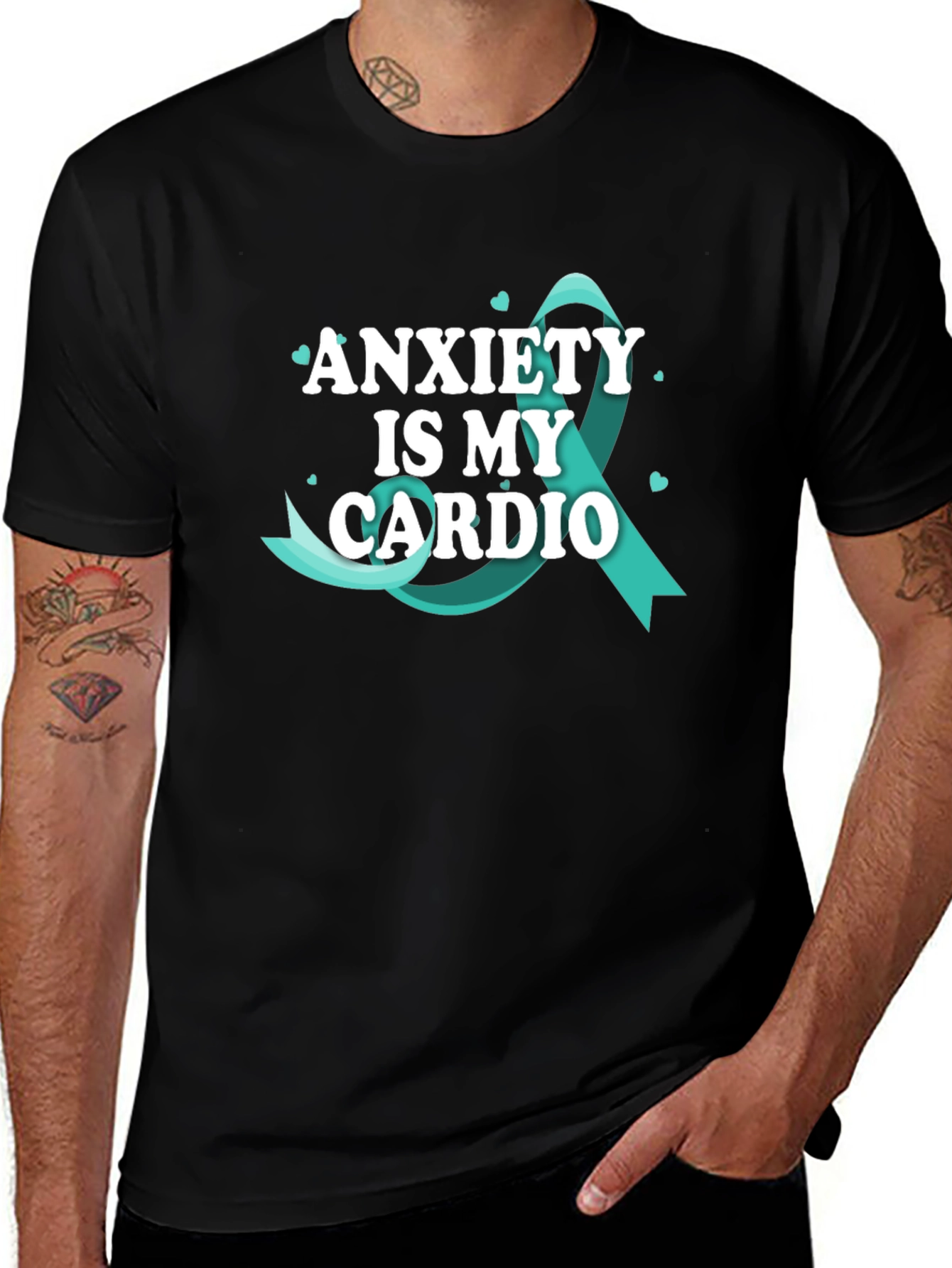 Anxiety Is My Cardio Black T-Shirt