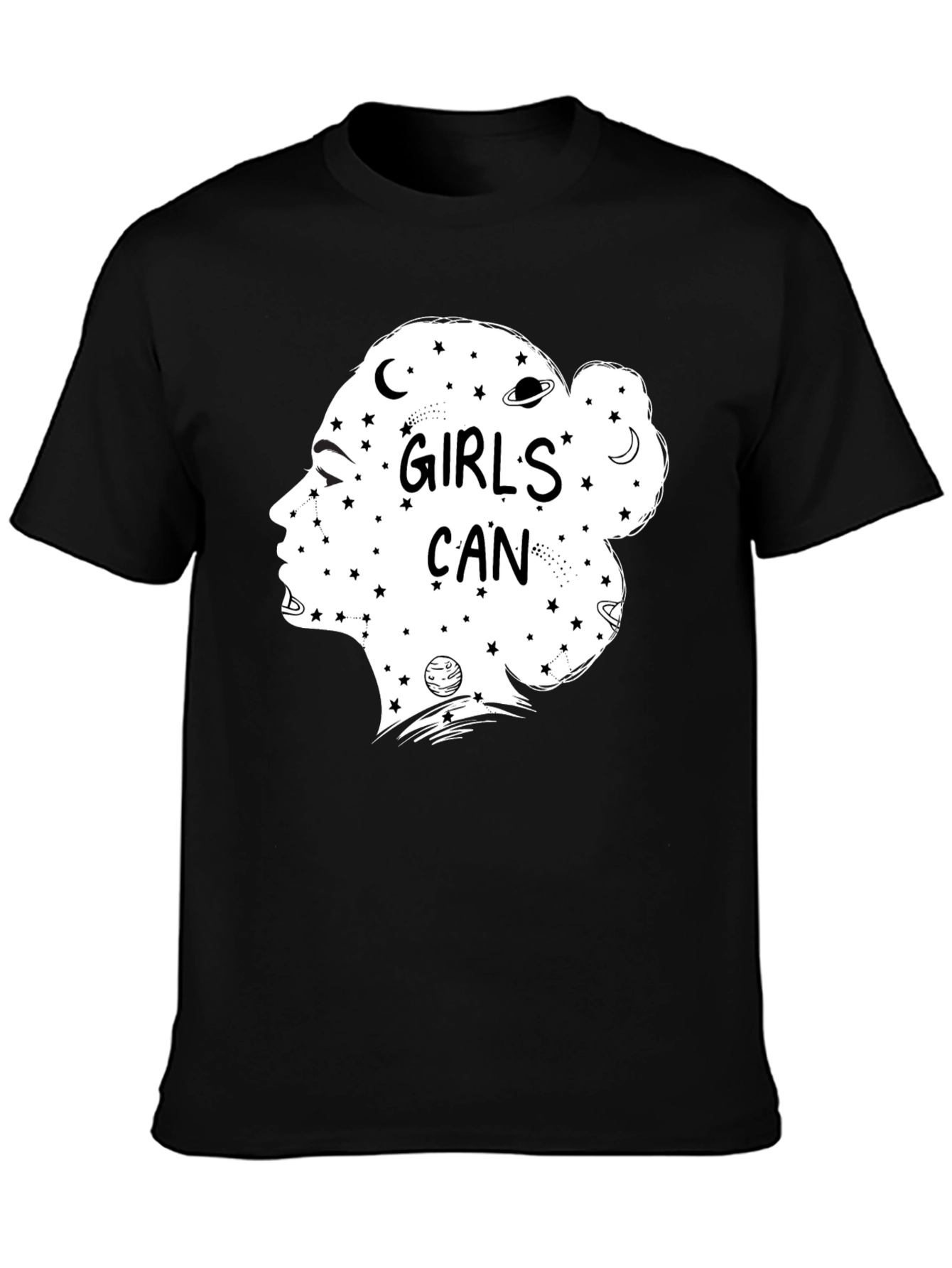 Girls Can Black T-Shirt - Empowering Graphic Tee