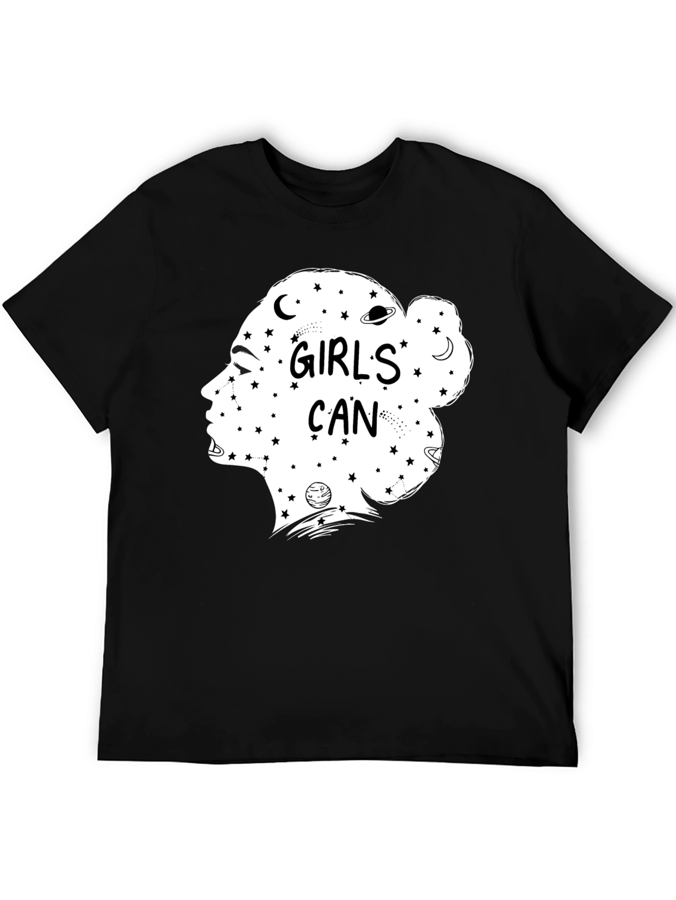 Girls Can Black T-Shirt - Empowering Graphic Tee