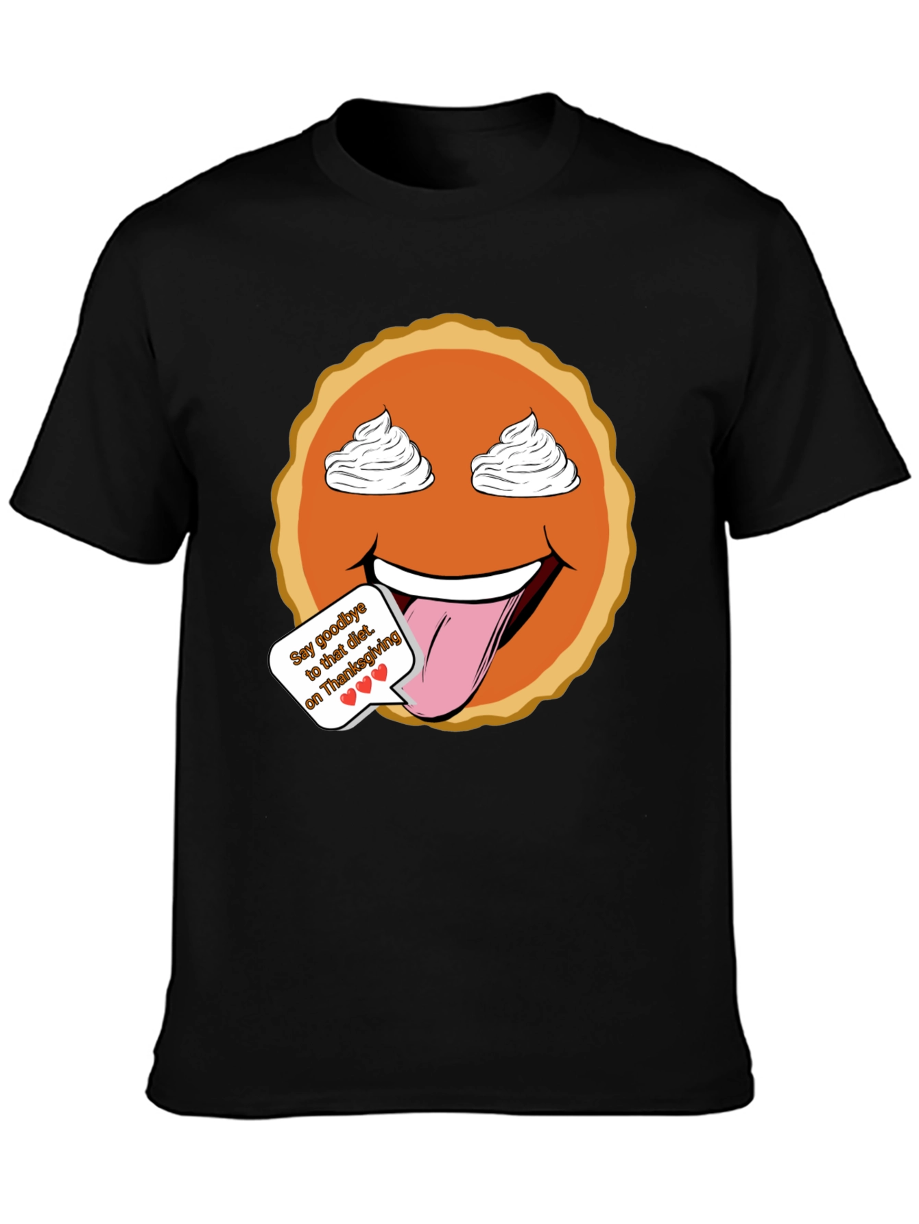 Thanksgiving Pumpkin Pie Emoji Graphic T-Shirt