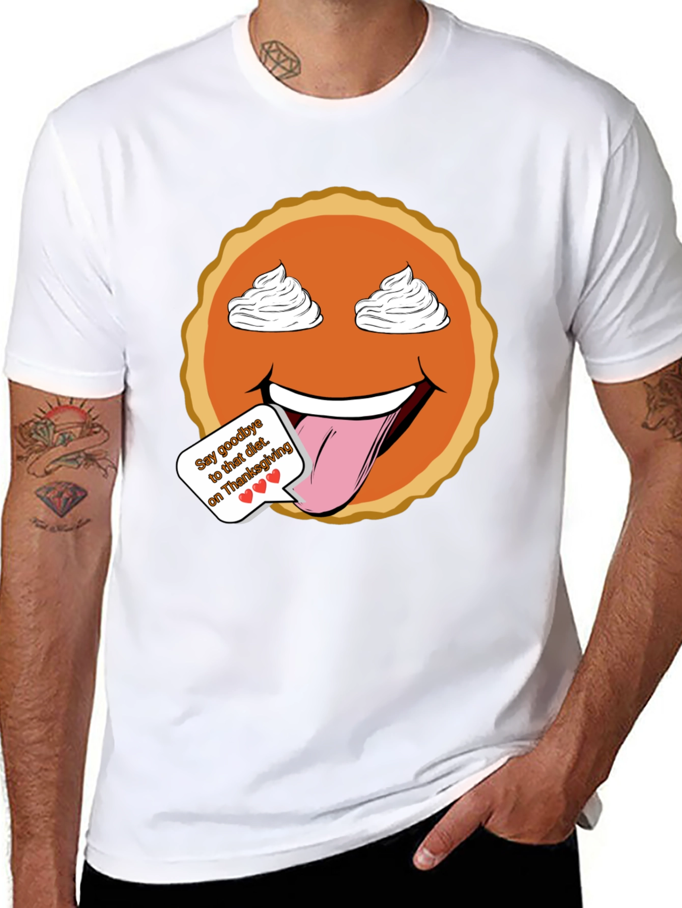 Thanksgiving Pumpkin Pie Emoji Graphic T-Shirt