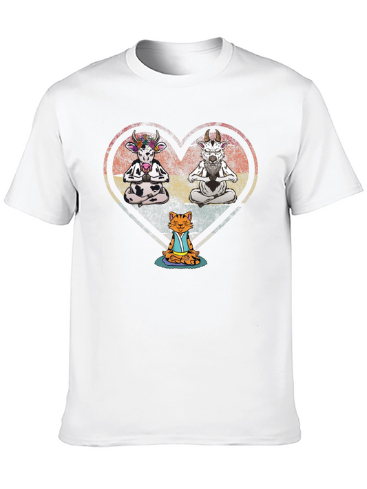 Yoga Animals Black T-Shirt