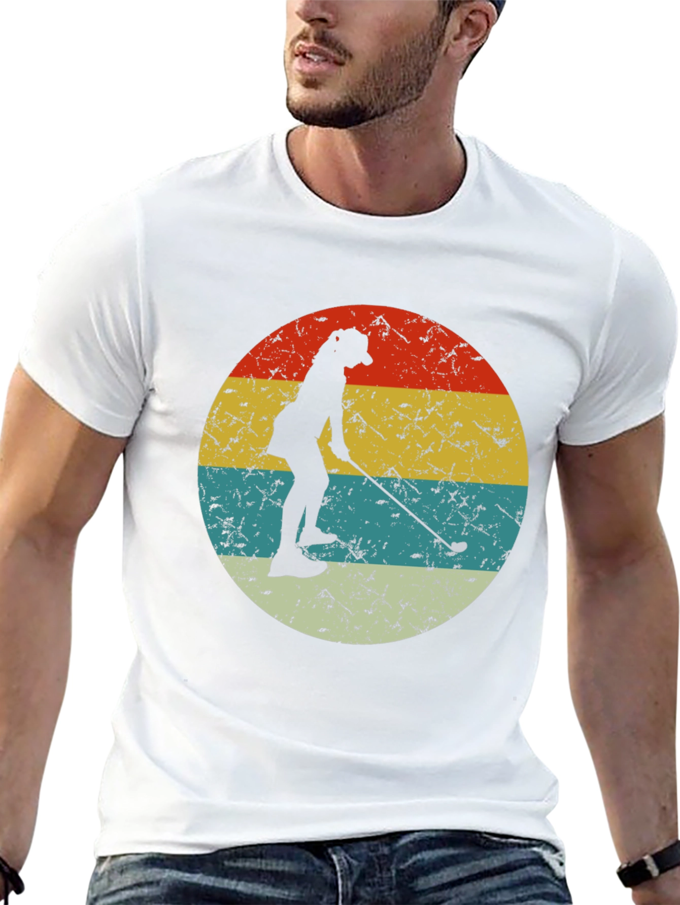 Retro Golfer Silhouette T-Shirt