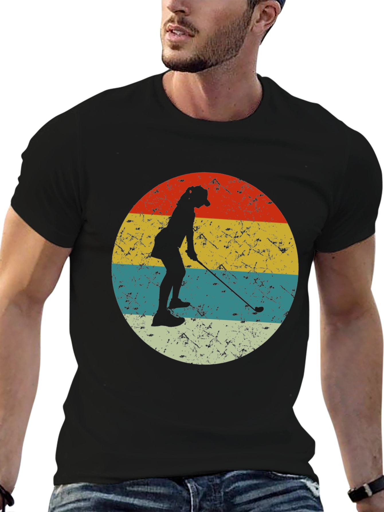 Retro Golfer Silhouette T-Shirt