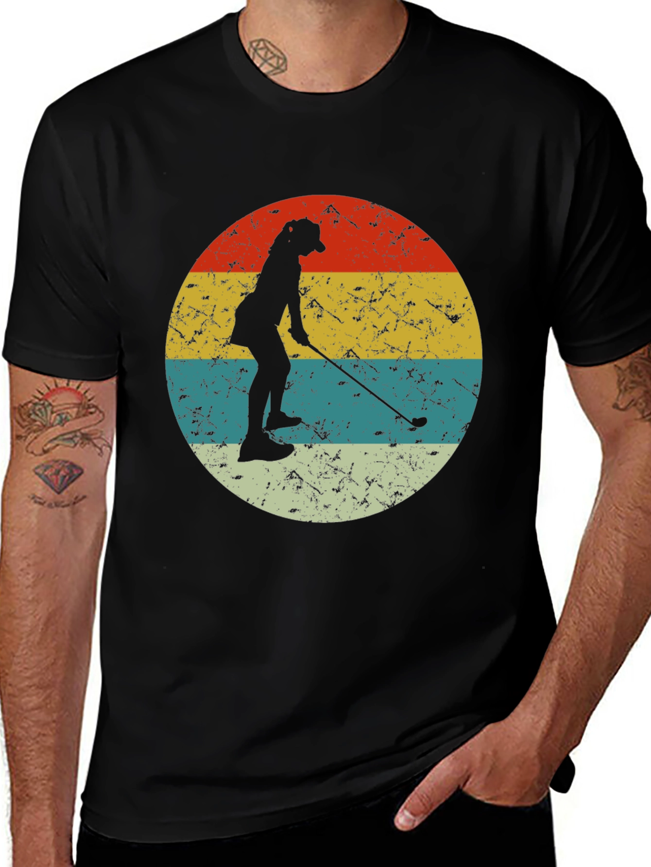 Retro Golfer Silhouette T-Shirt