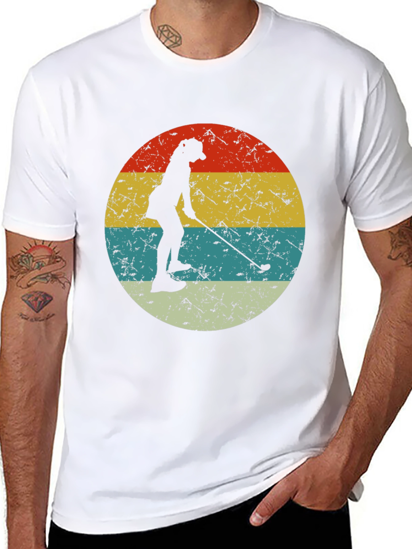 Retro Golfer Silhouette T-Shirt