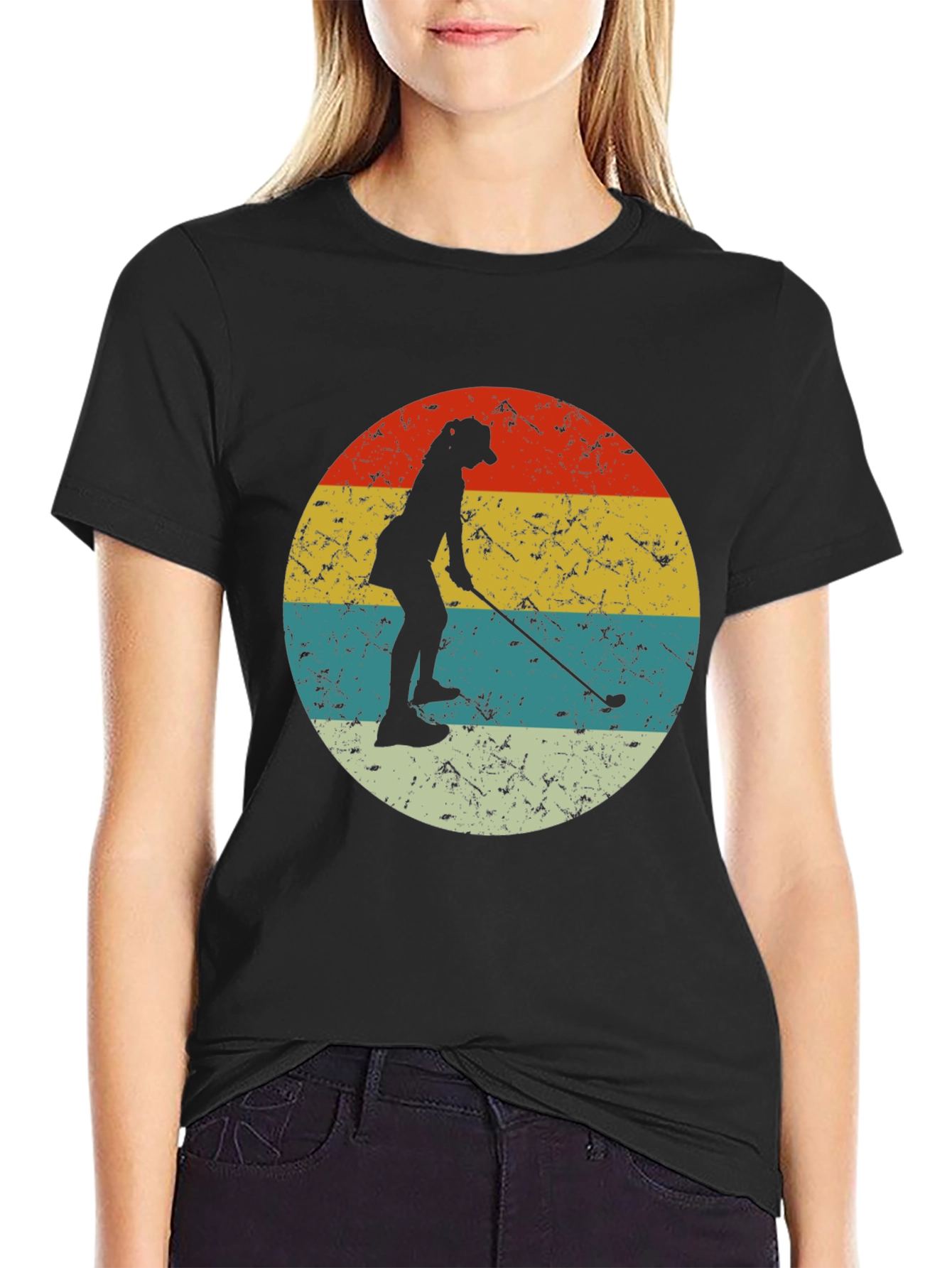 Retro Golfer Silhouette T-Shirt