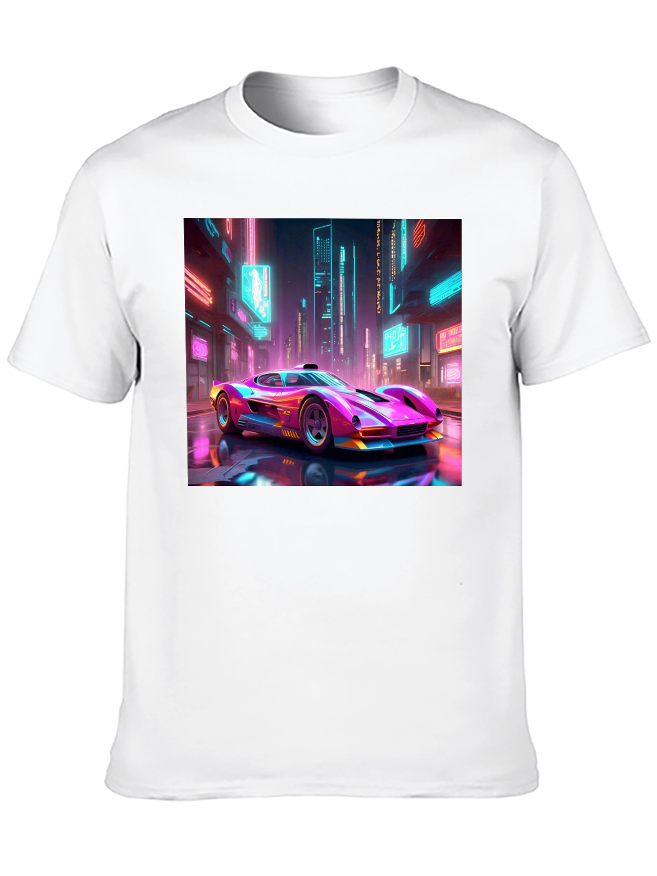 Cyberpunk Car Graphic Tee - Futuristic Neon Style