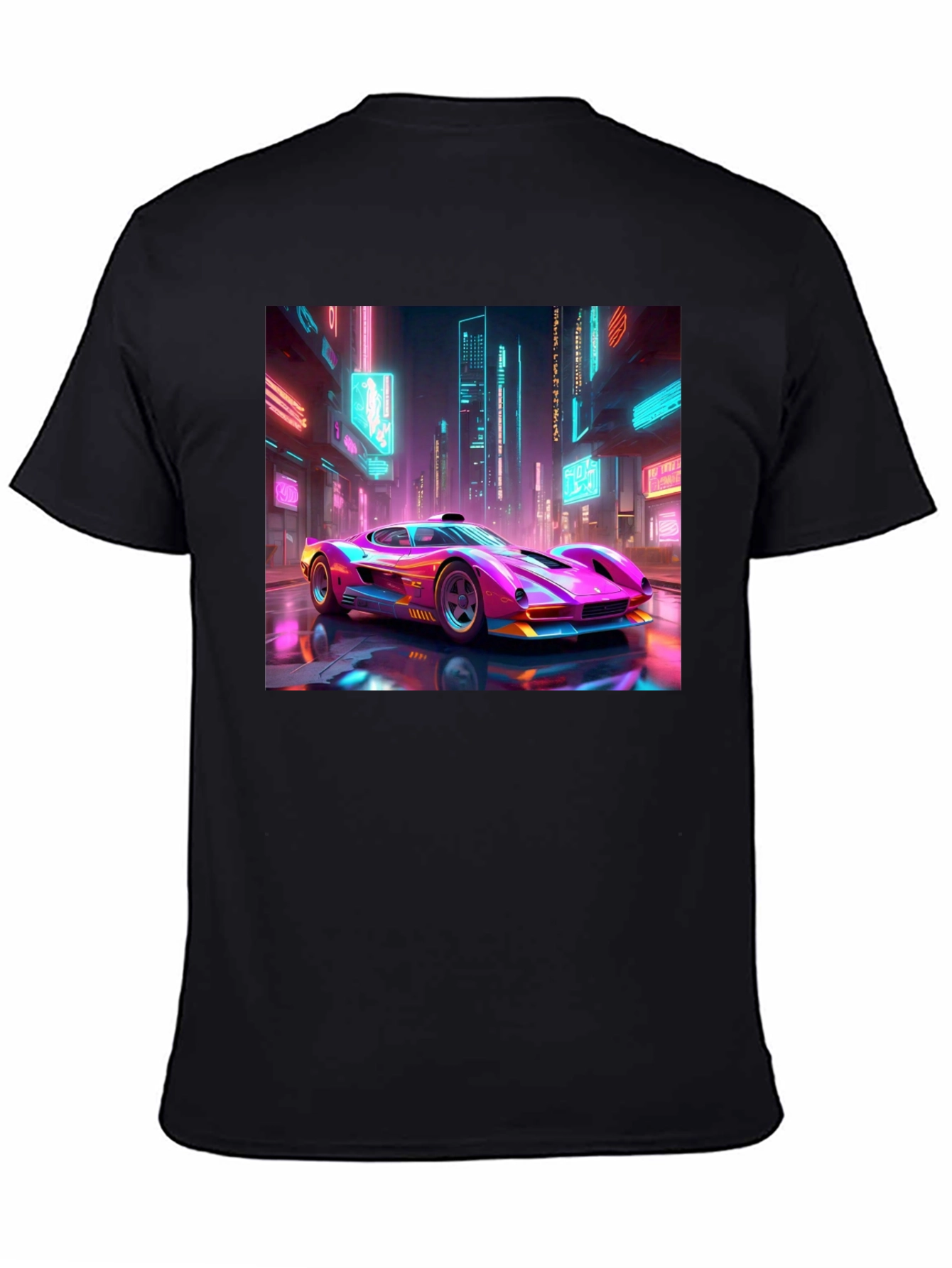 Cyberpunk Car Graphic Tee - Futuristic Neon Style