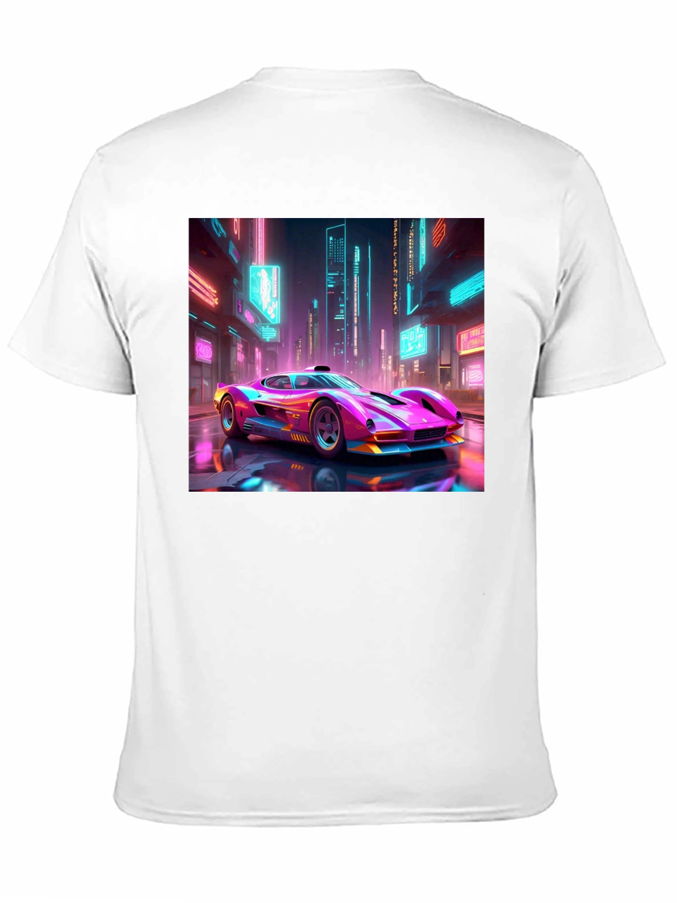 Cyberpunk Car Graphic Tee - Futuristic Neon Style