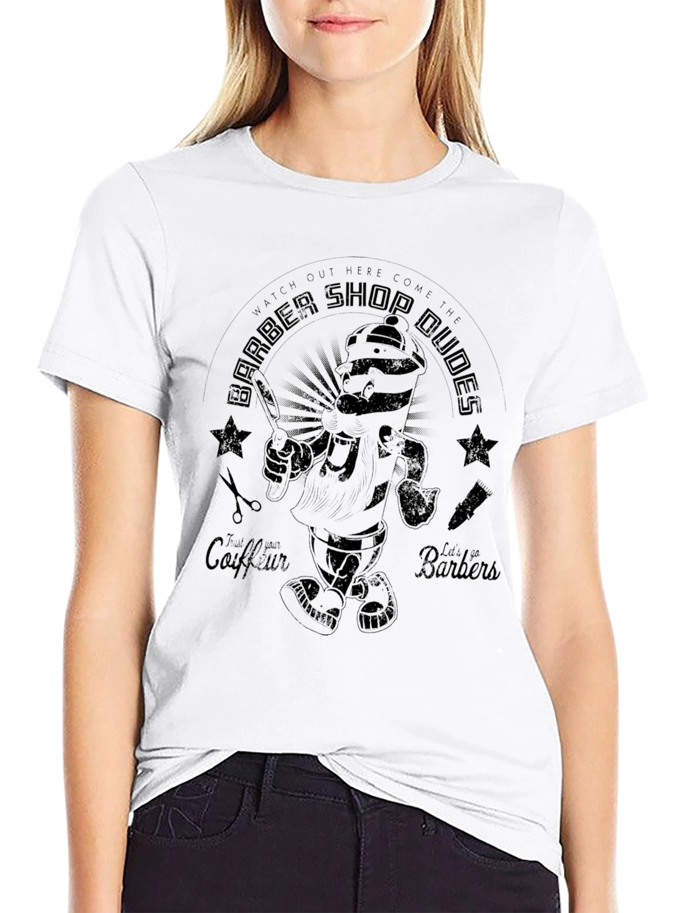 Barber Shop Dudes Graphic T-Shirt - Black