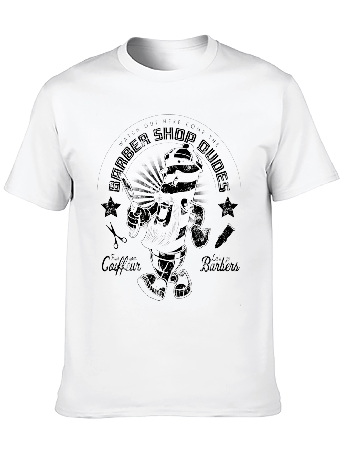 Barber Shop Dudes Graphic T-Shirt - Black