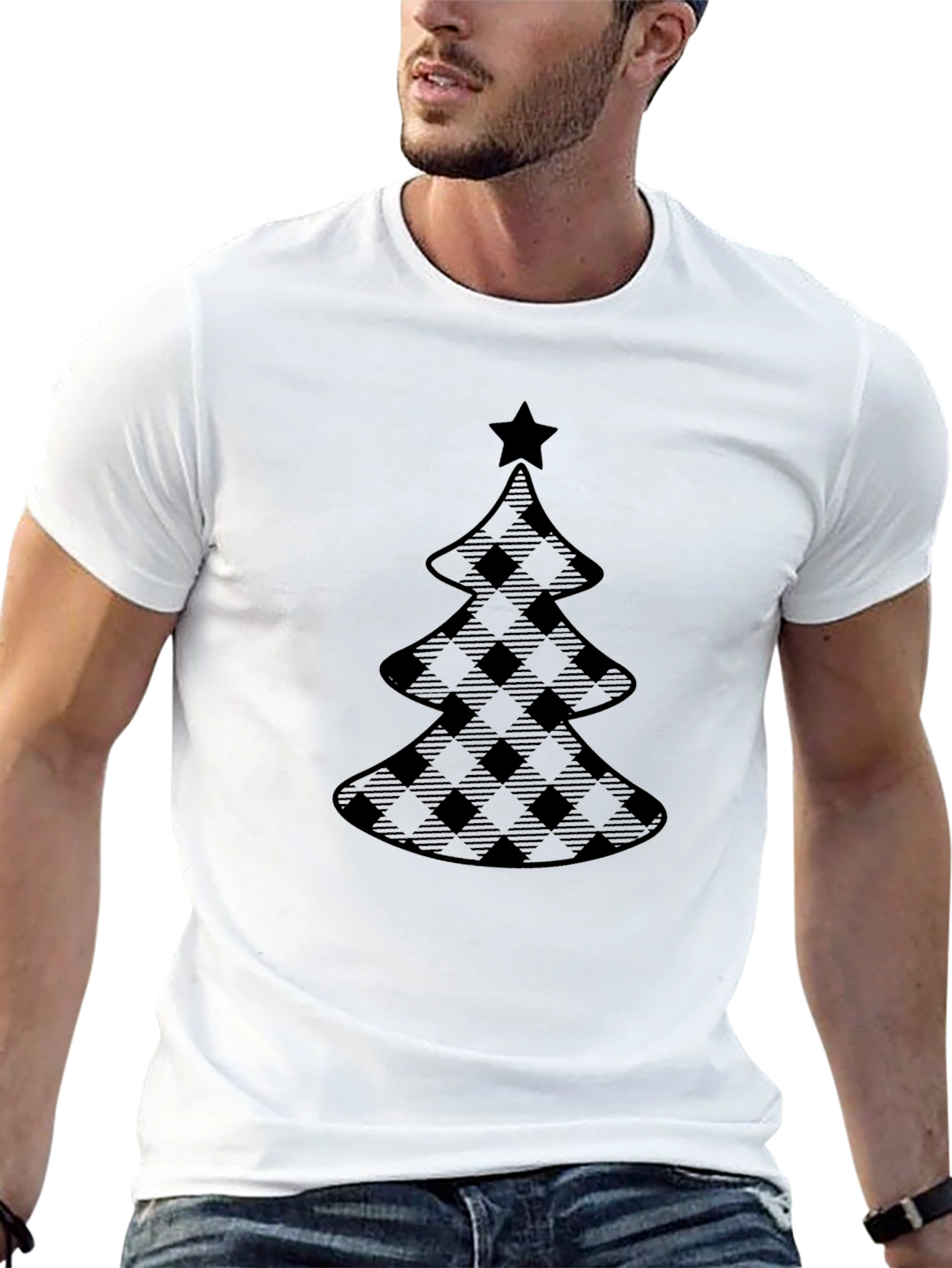 Plaid Christmas Tree Graphic Tee