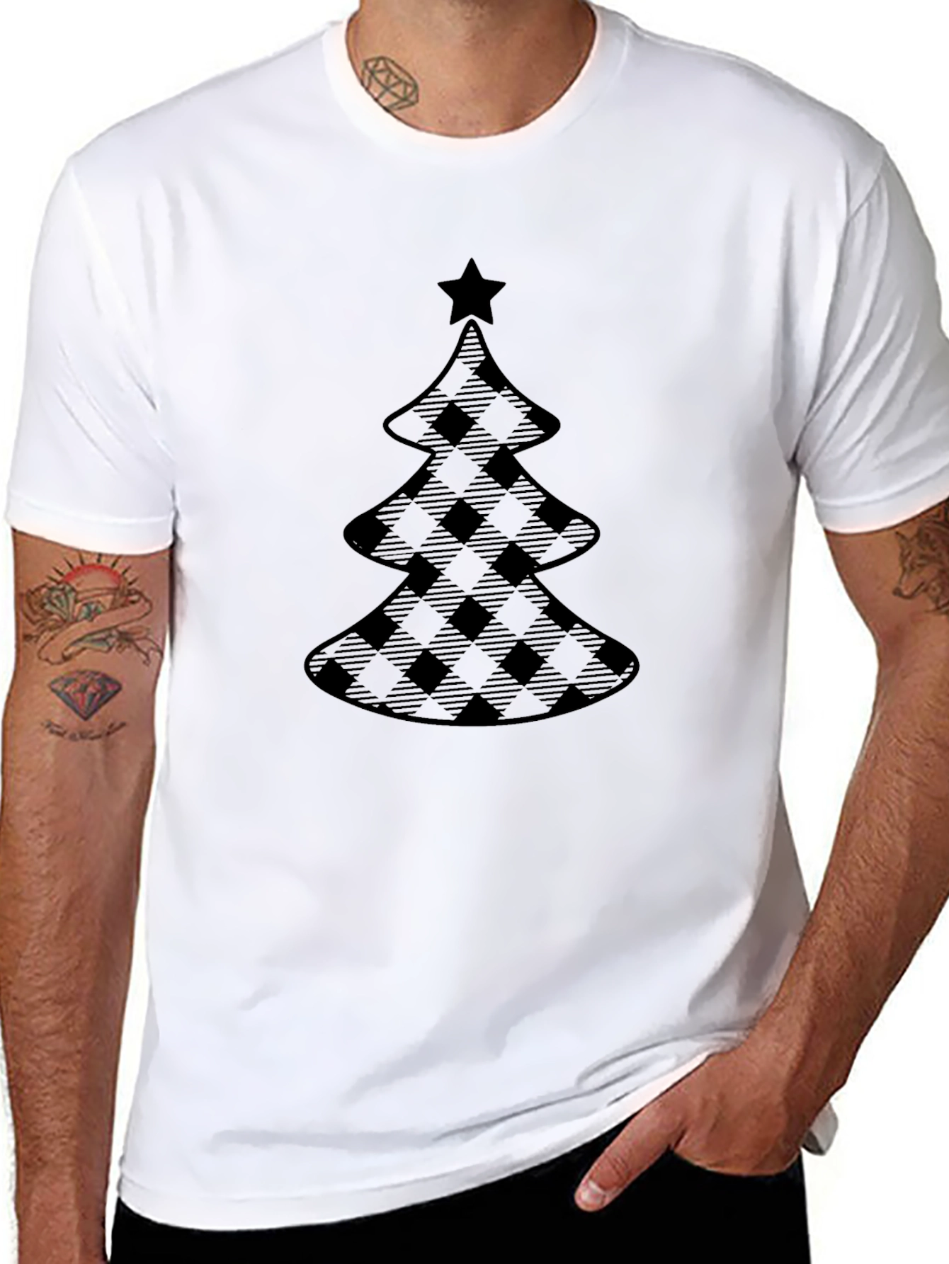 Plaid Christmas Tree Graphic Tee
