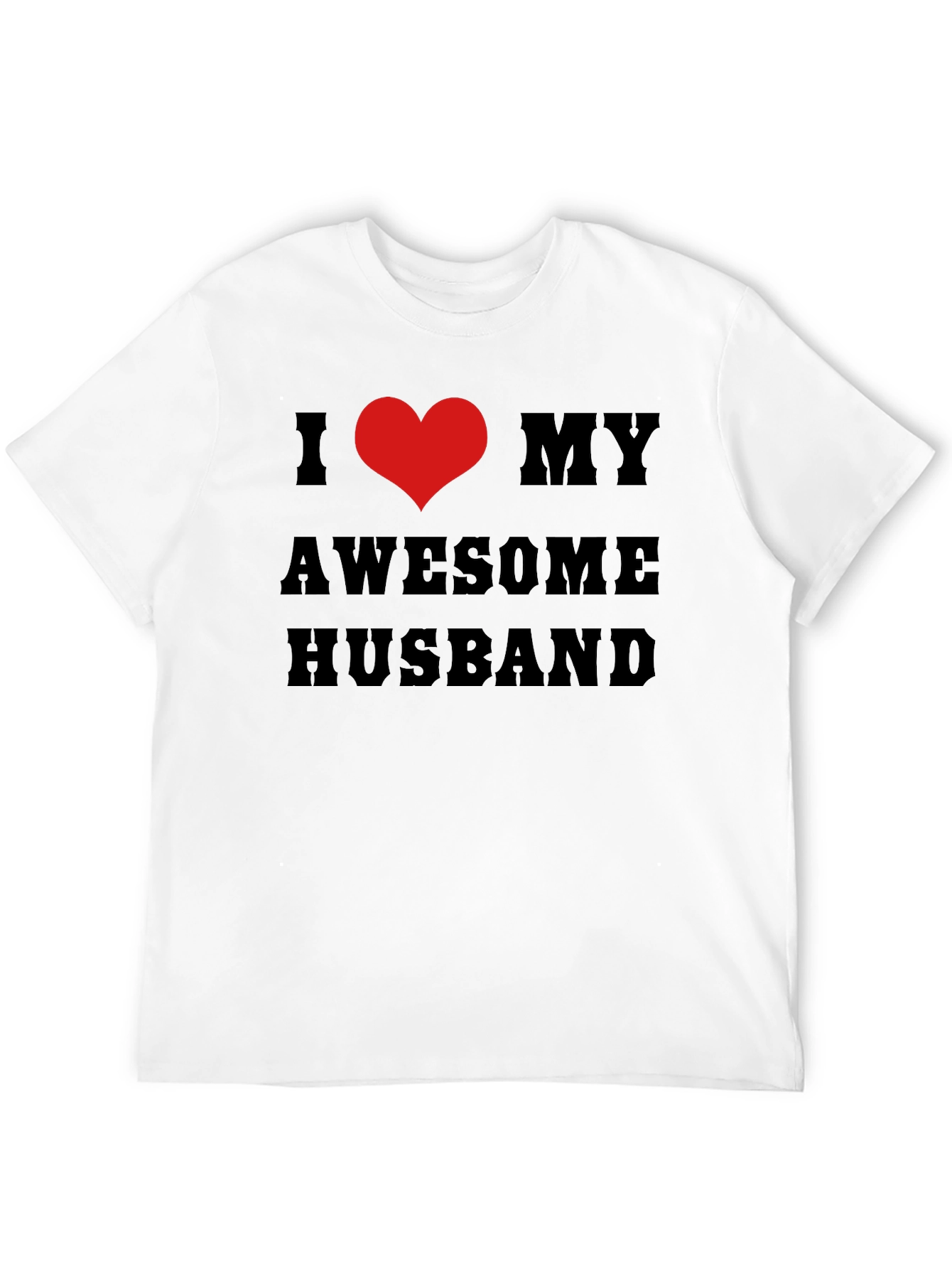 I Heart My Awesome Husband Black T-Shirt