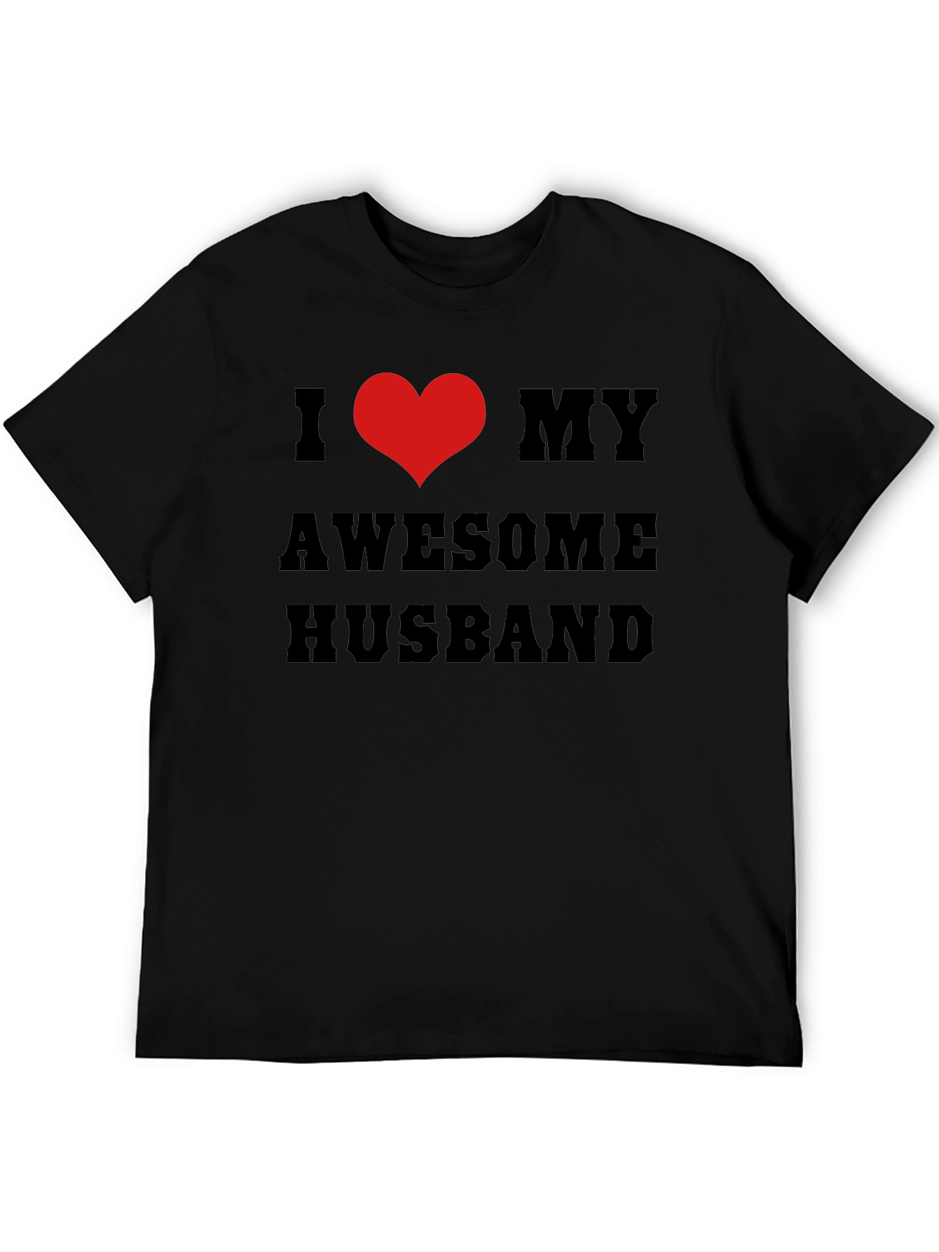 I Heart My Awesome Husband Black T-Shirt