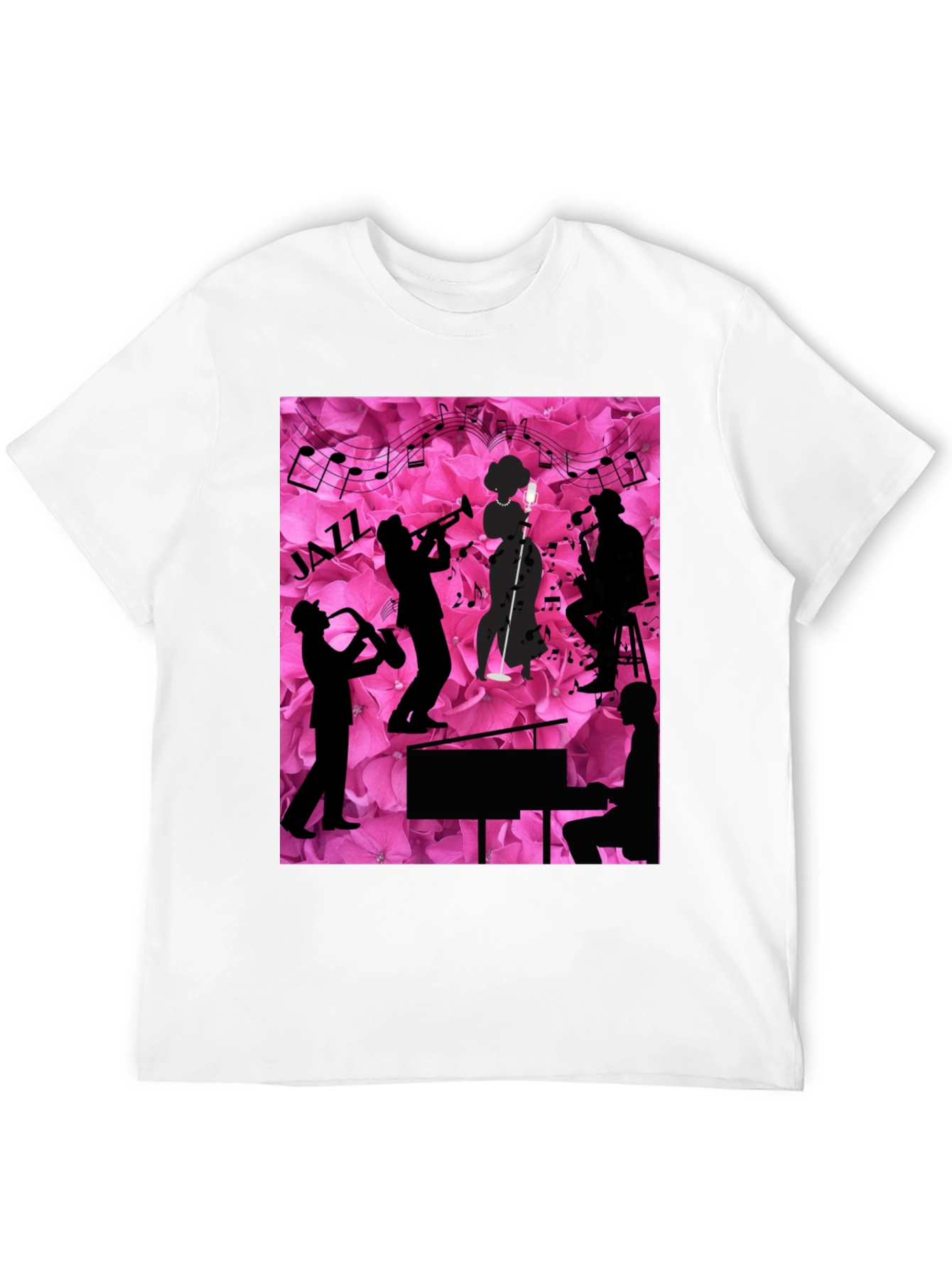 Jazzy Floral T-Shirt - Music Lovers Tee