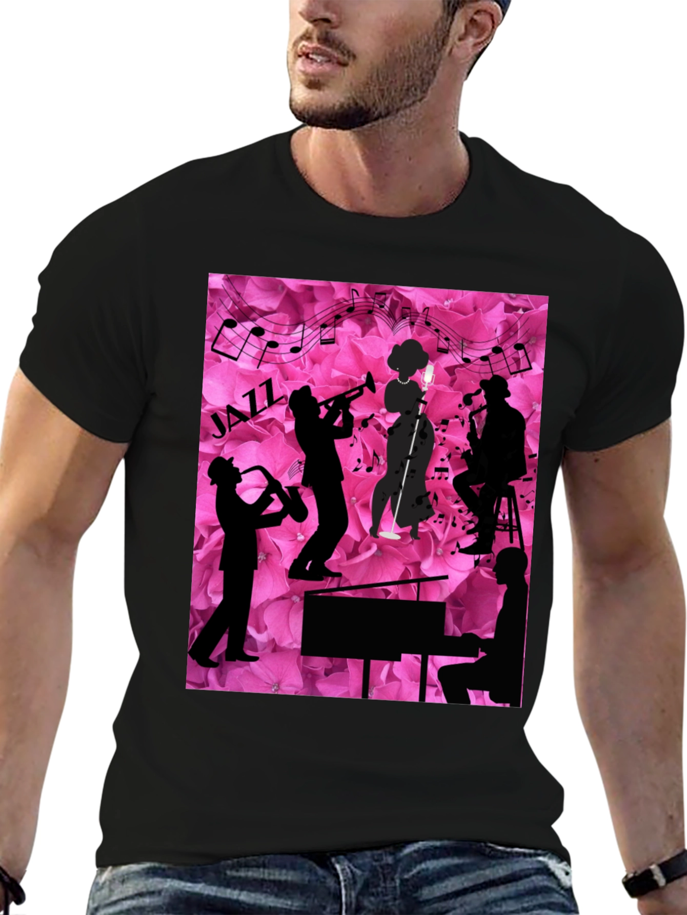 Jazzy Floral T-Shirt - Music Lovers Tee