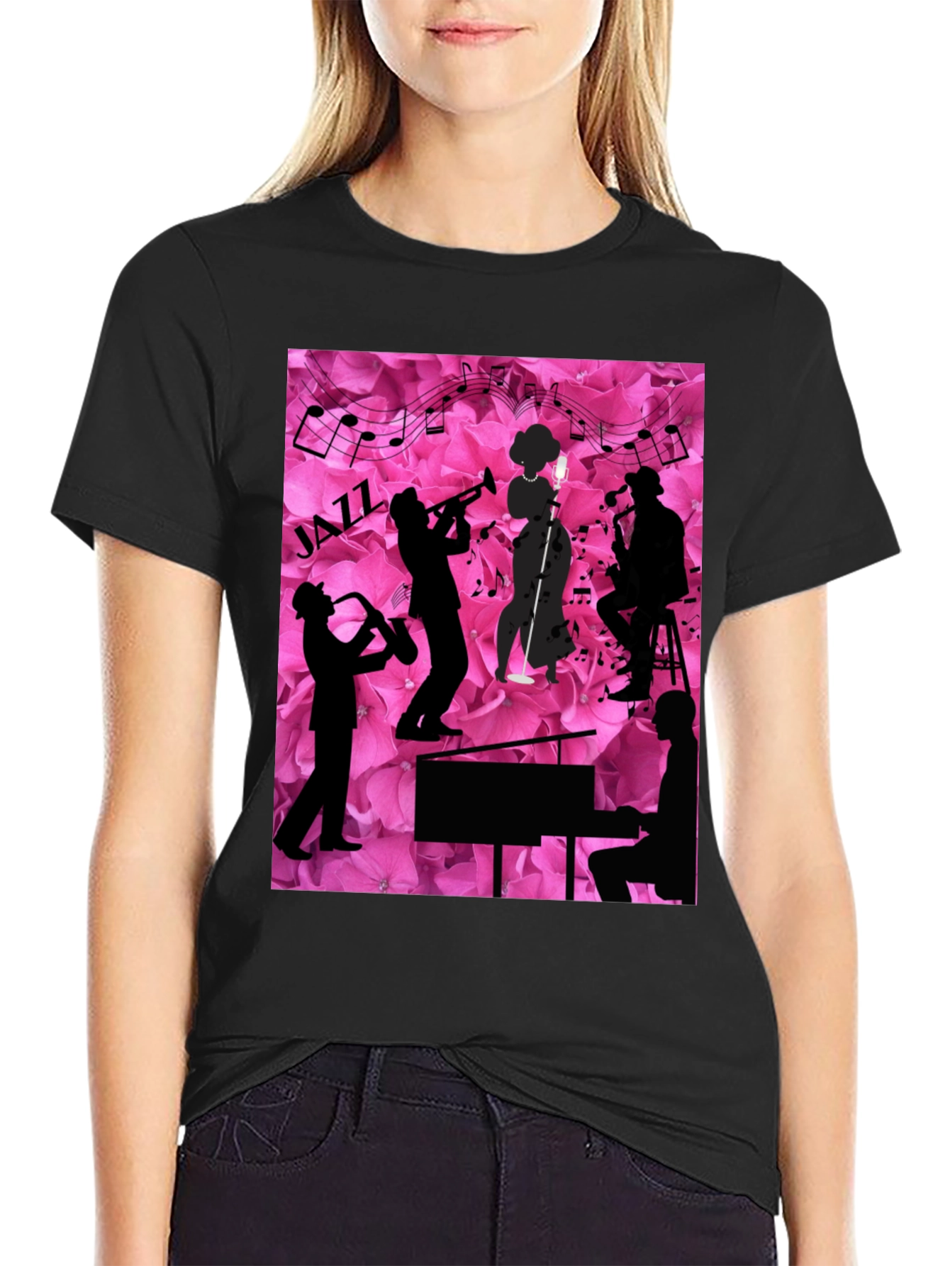 Jazzy Floral T-Shirt - Music Lovers Tee