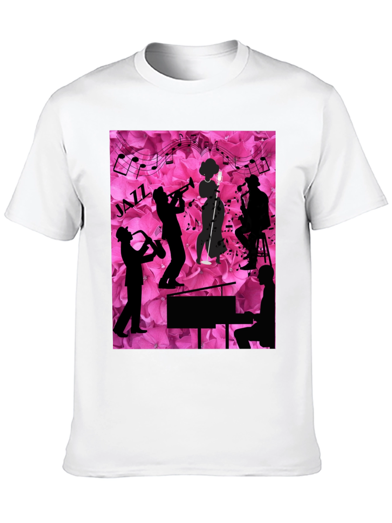 Jazzy Floral T-Shirt - Music Lovers Tee
