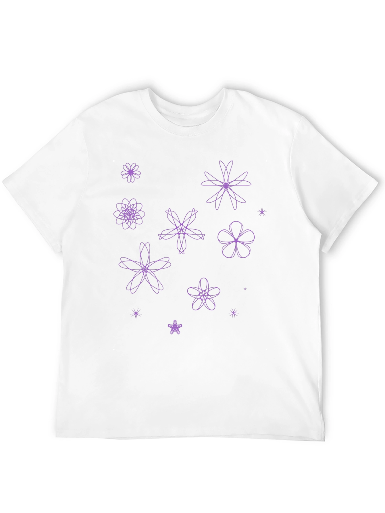 Floral Pattern Black T-Shirt