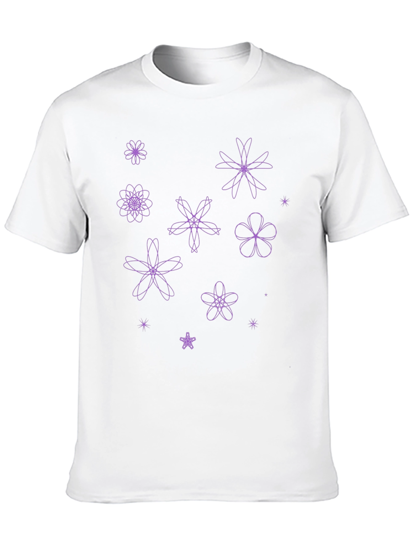 Floral Pattern Black T-Shirt