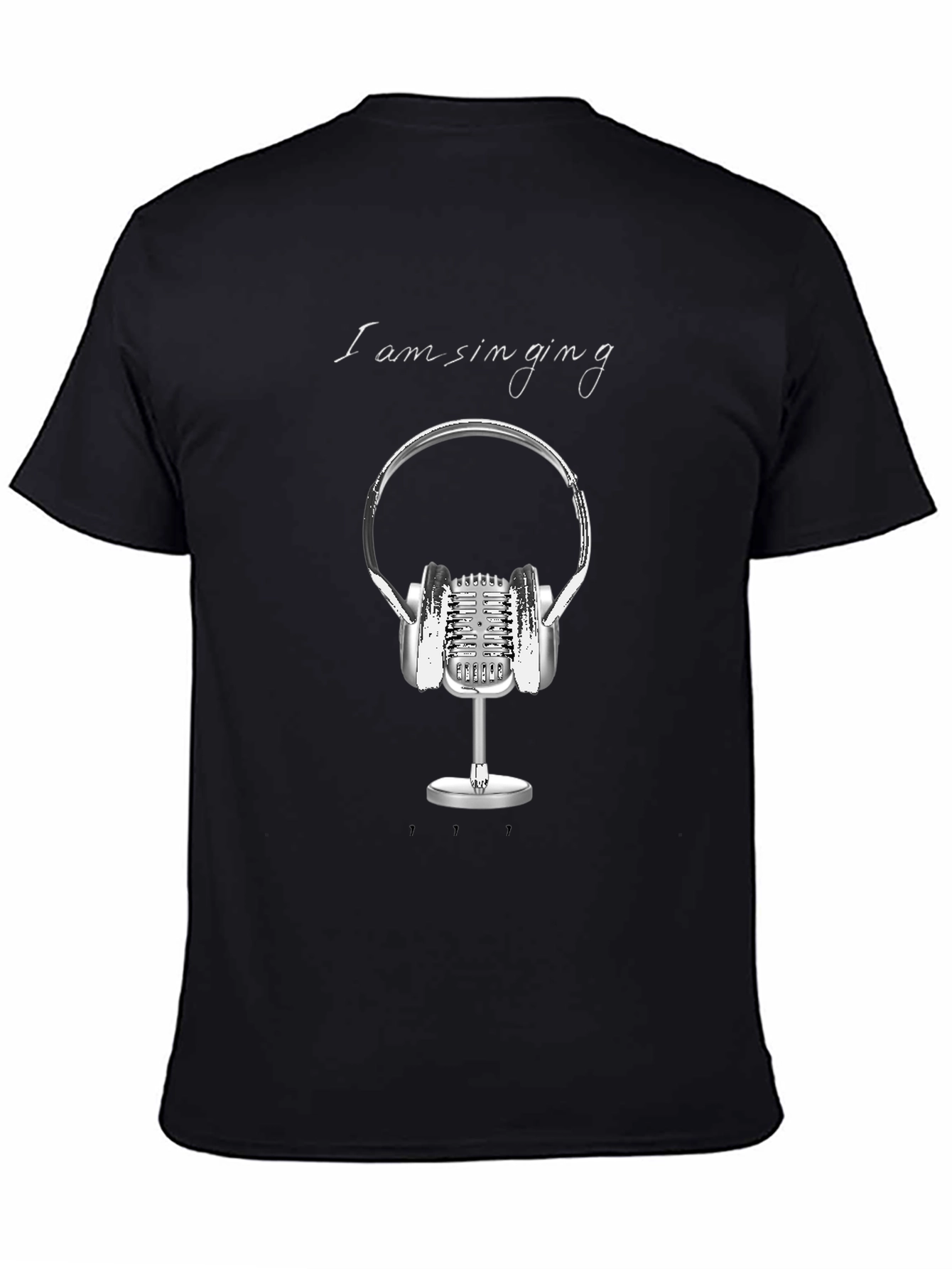 Singing Graphic Tee - Black Cotton T-Shirt