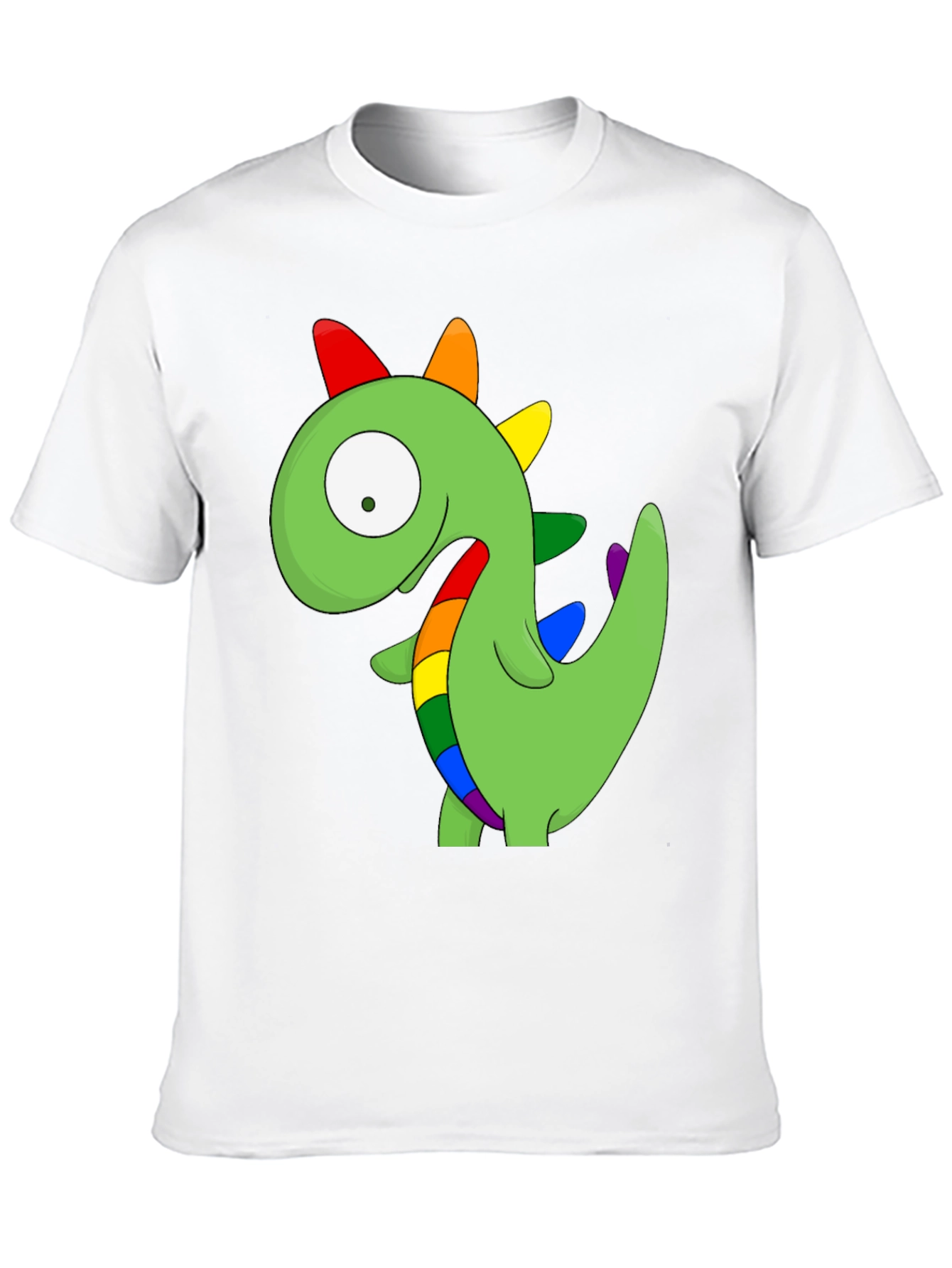 Rainbow Dinosaur Graphic T-Shirt