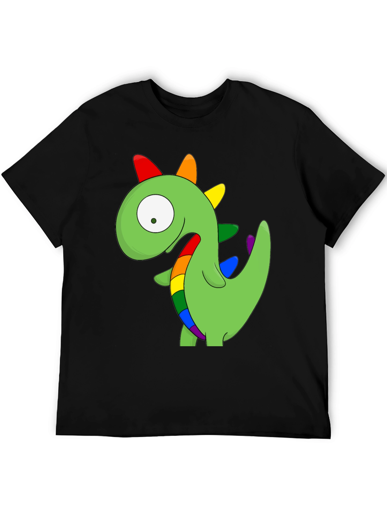 Rainbow Dinosaur Graphic T-Shirt